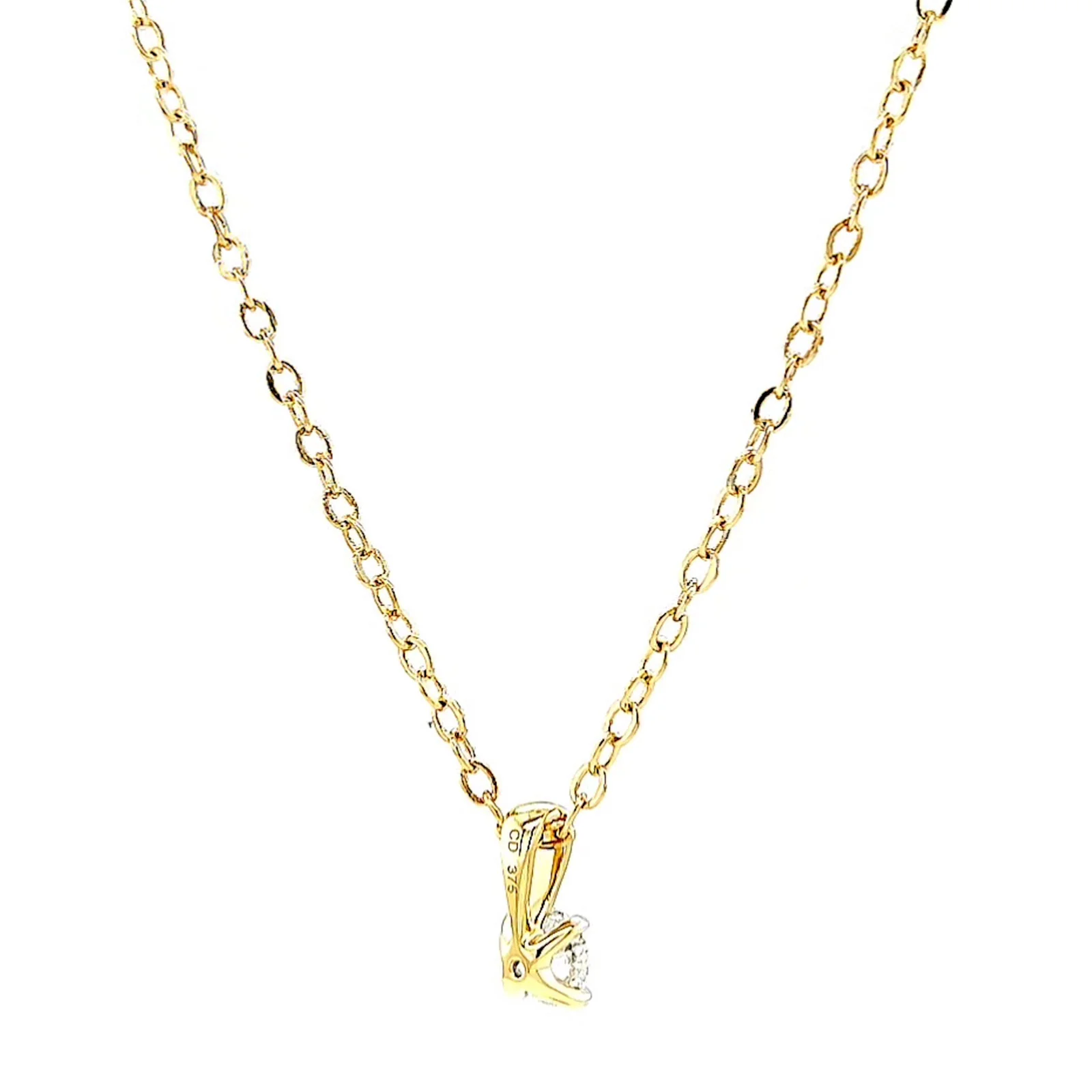 Celebration 9ct Yellow Gold Round Brilliant Cut 1/4 CARAT Lab Grown Diamond Pendant - Image 45