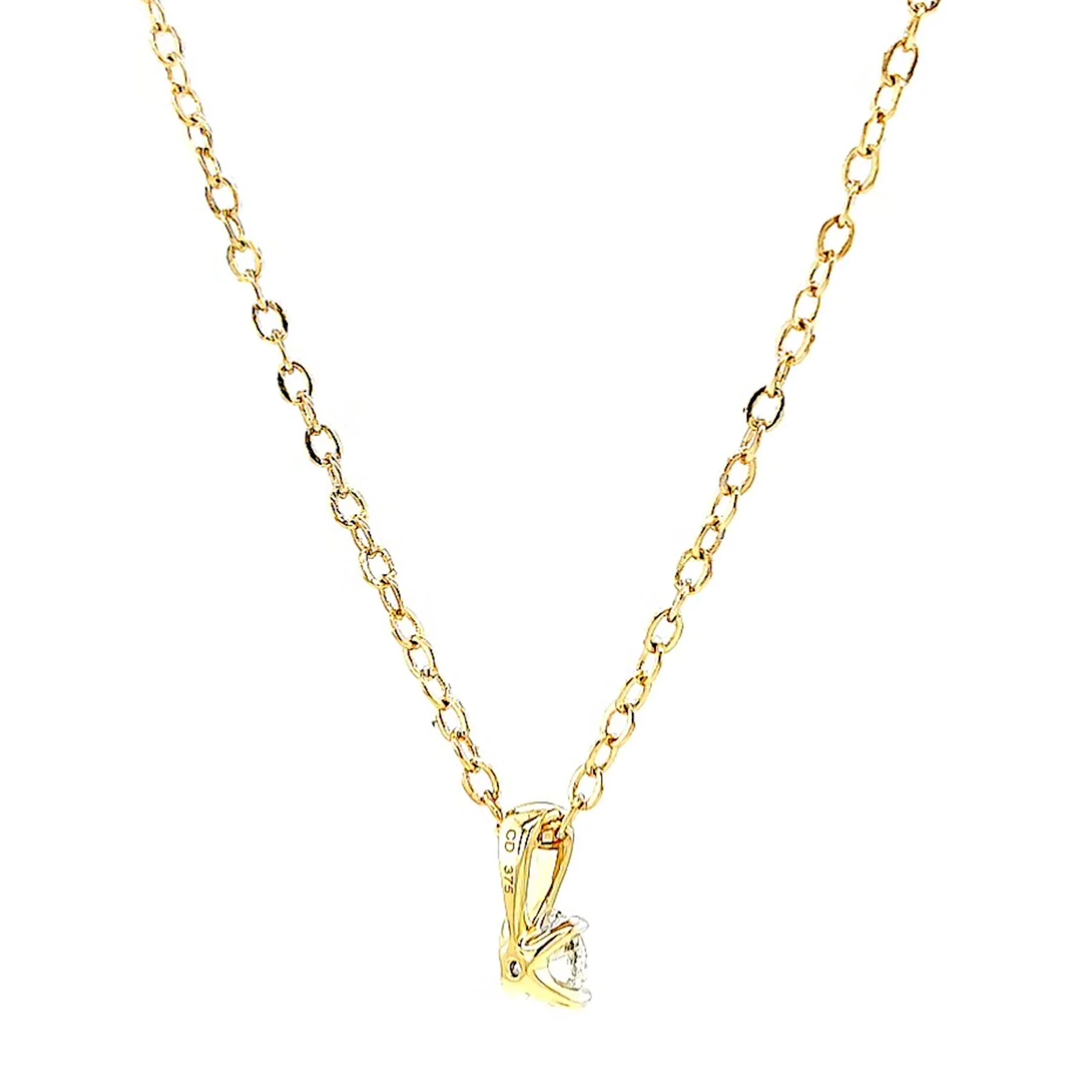 Celebration 9ct Yellow Gold Round Brilliant Cut 1/4 CARAT Lab Grown Diamond Pendant - Image 46