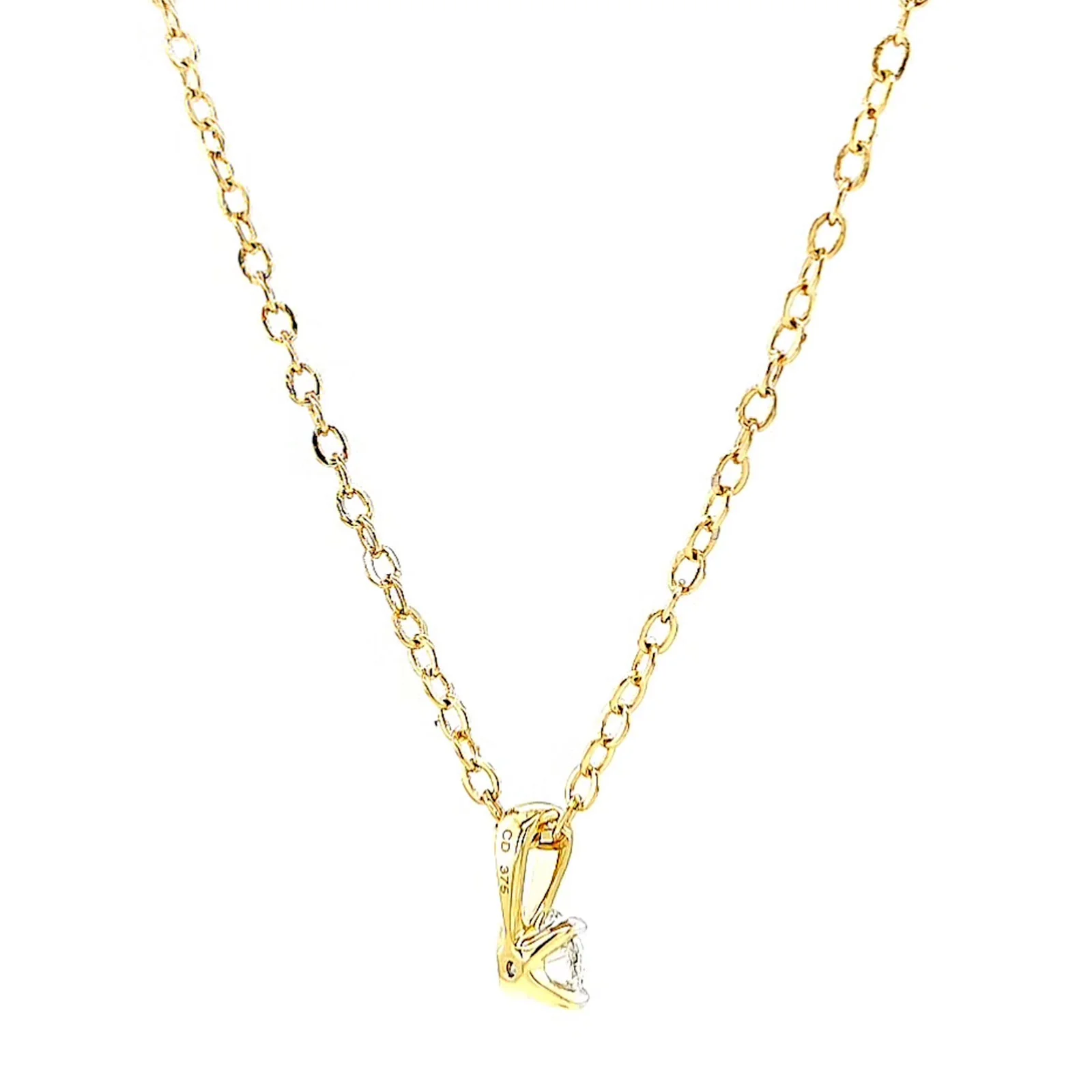 Celebration 9ct Yellow Gold Round Brilliant Cut 1/4 CARAT Lab Grown Diamond Pendant - Image 47