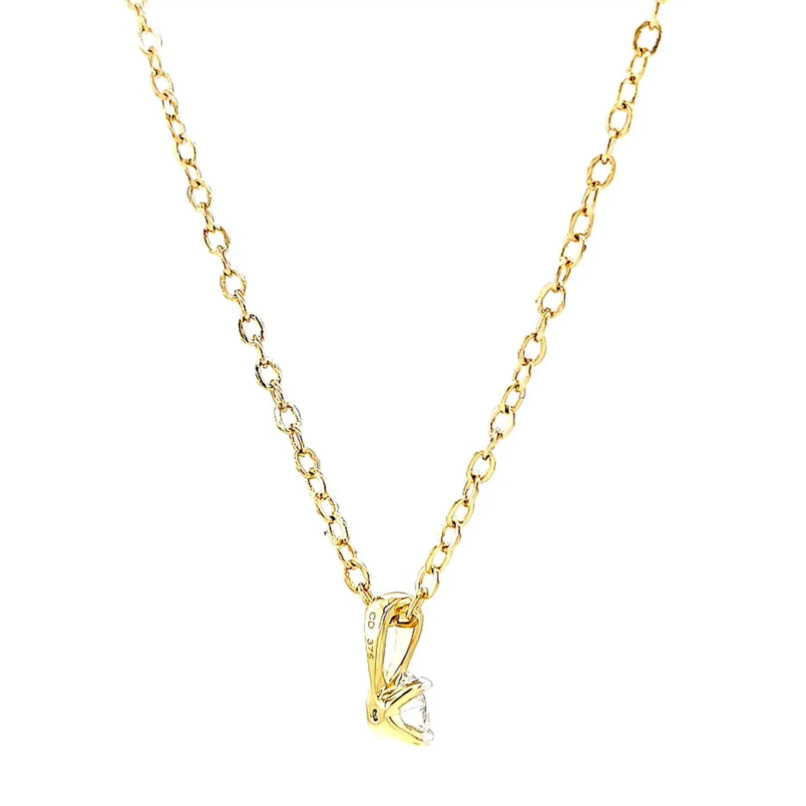 Celebration 9ct Yellow Gold Round Brilliant Cut 1/4 CARAT Lab Grown Diamond Pendant - Image 48
