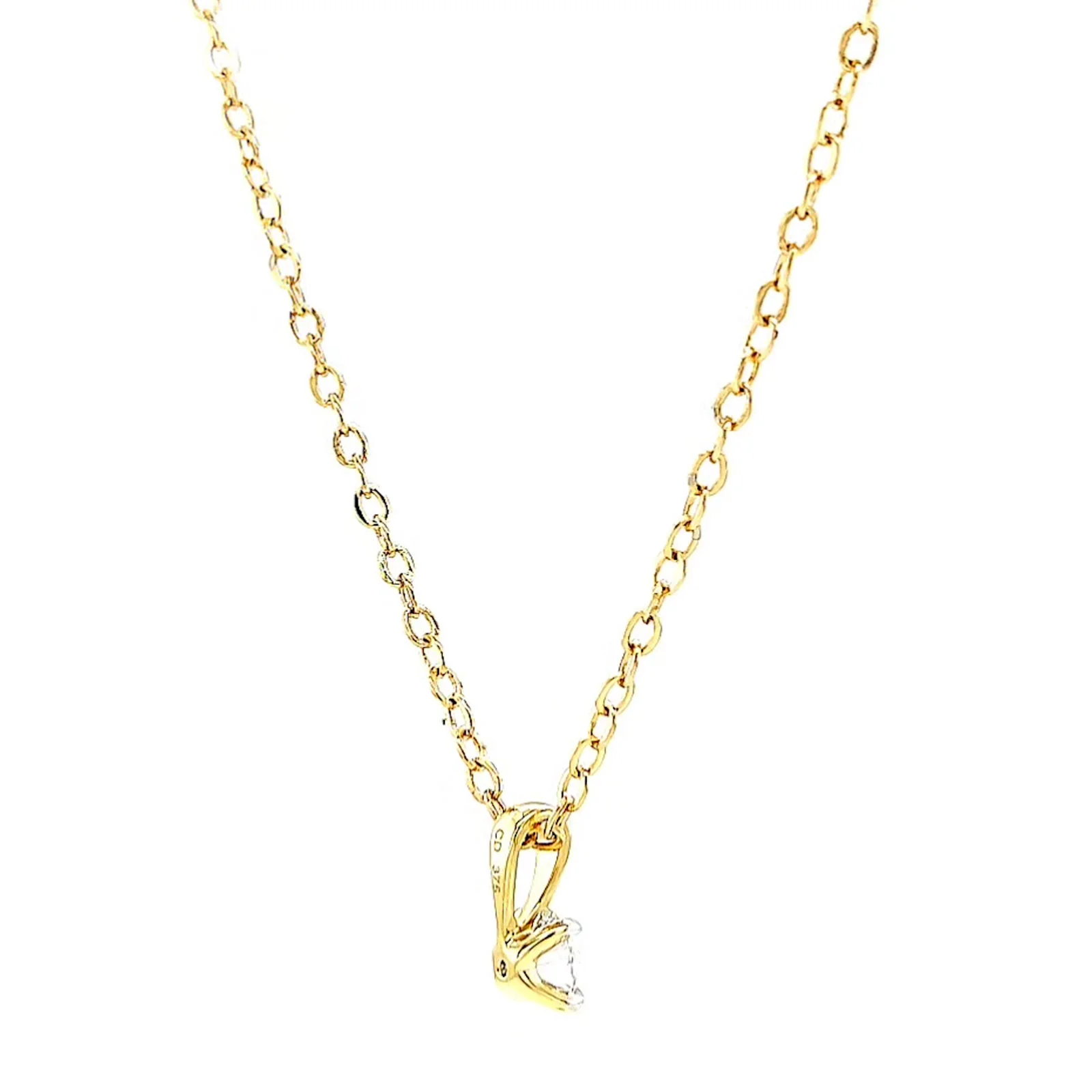 Celebration 9ct Yellow Gold Round Brilliant Cut 1/4 CARAT Lab Grown Diamond Pendant - Image 49
