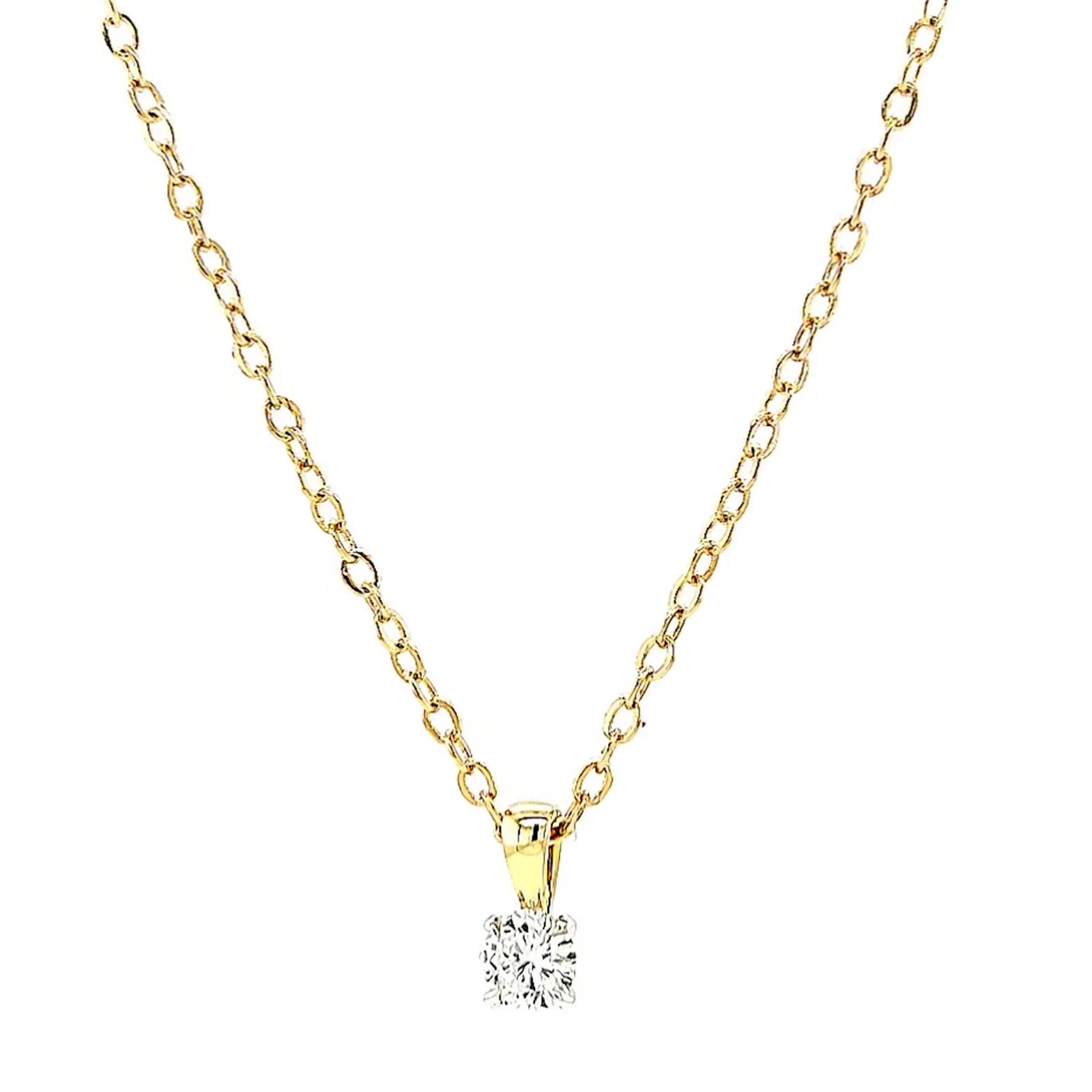 Celebration 9ct Yellow Gold Round Brilliant Cut 1/4 CARAT Lab Grown Diamond Pendant - Image 5
