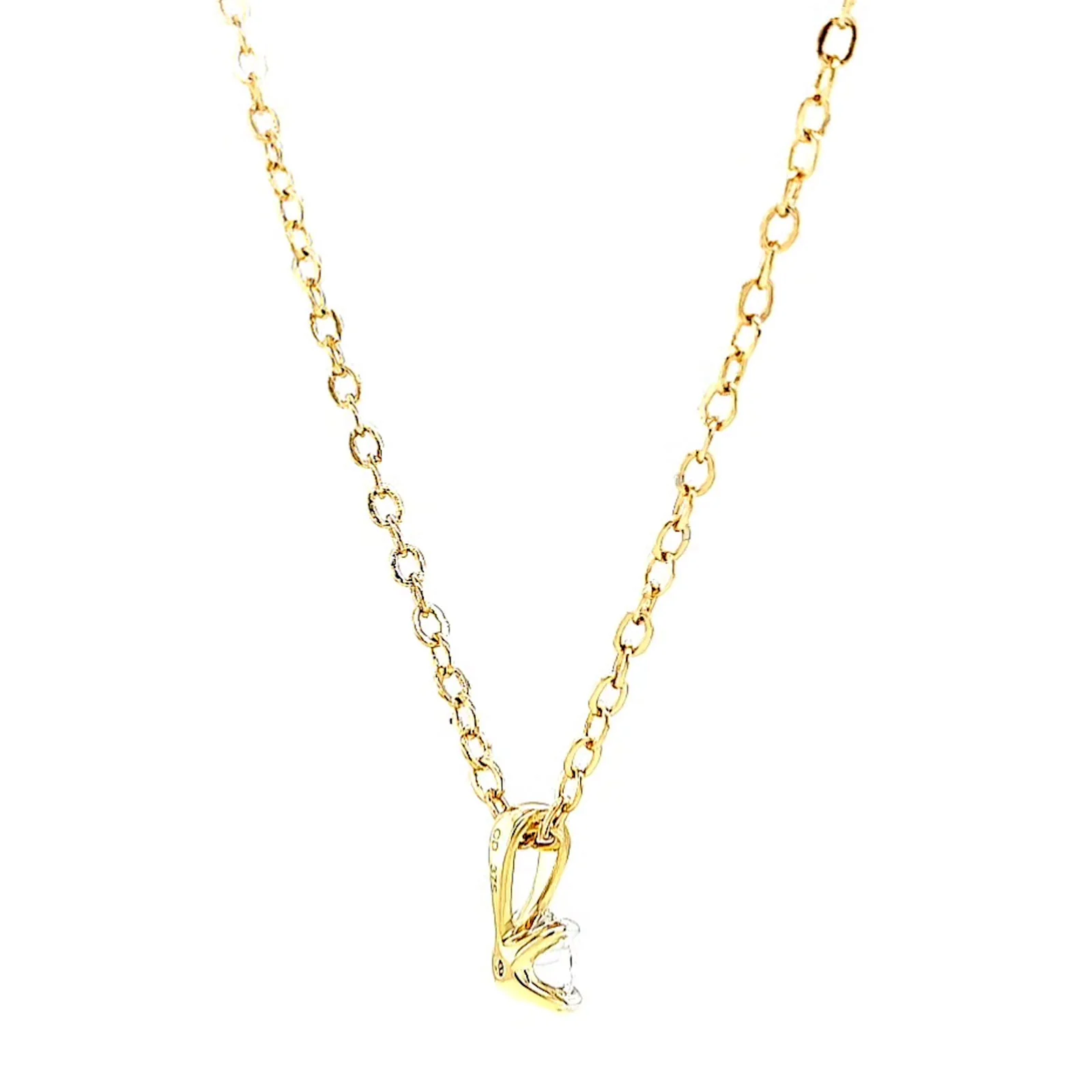 Celebration 9ct Yellow Gold Round Brilliant Cut 1/4 CARAT Lab Grown Diamond Pendant - Image 50