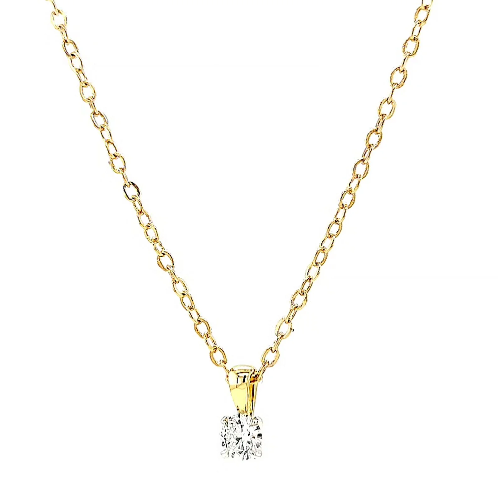 Celebration 9ct Yellow Gold Round Brilliant Cut 1/4 CARAT Lab Grown Diamond Pendant - Image 6