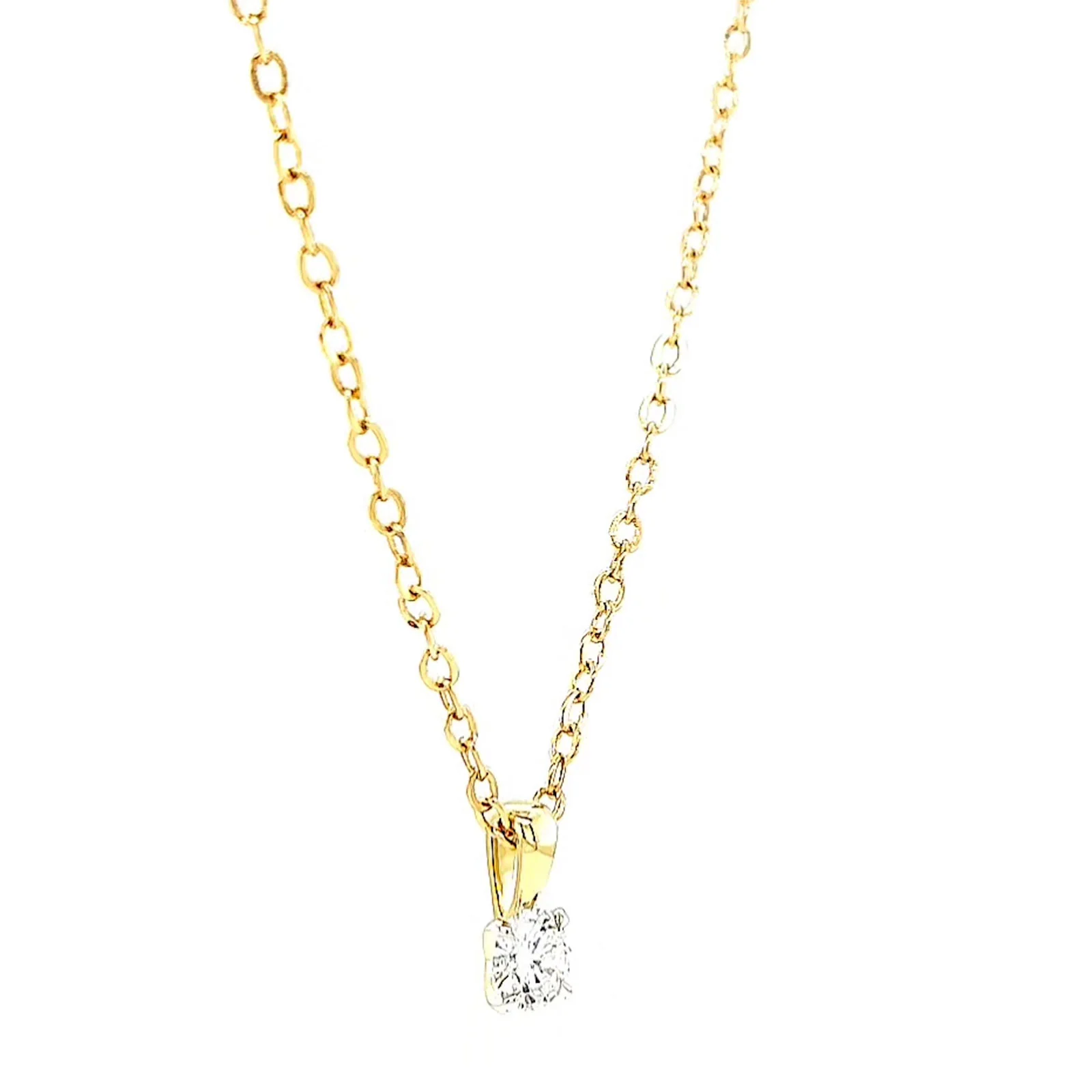 Celebration 9ct Yellow Gold Round Brilliant Cut 1/4 CARAT Lab Grown Diamond Pendant - Image 67