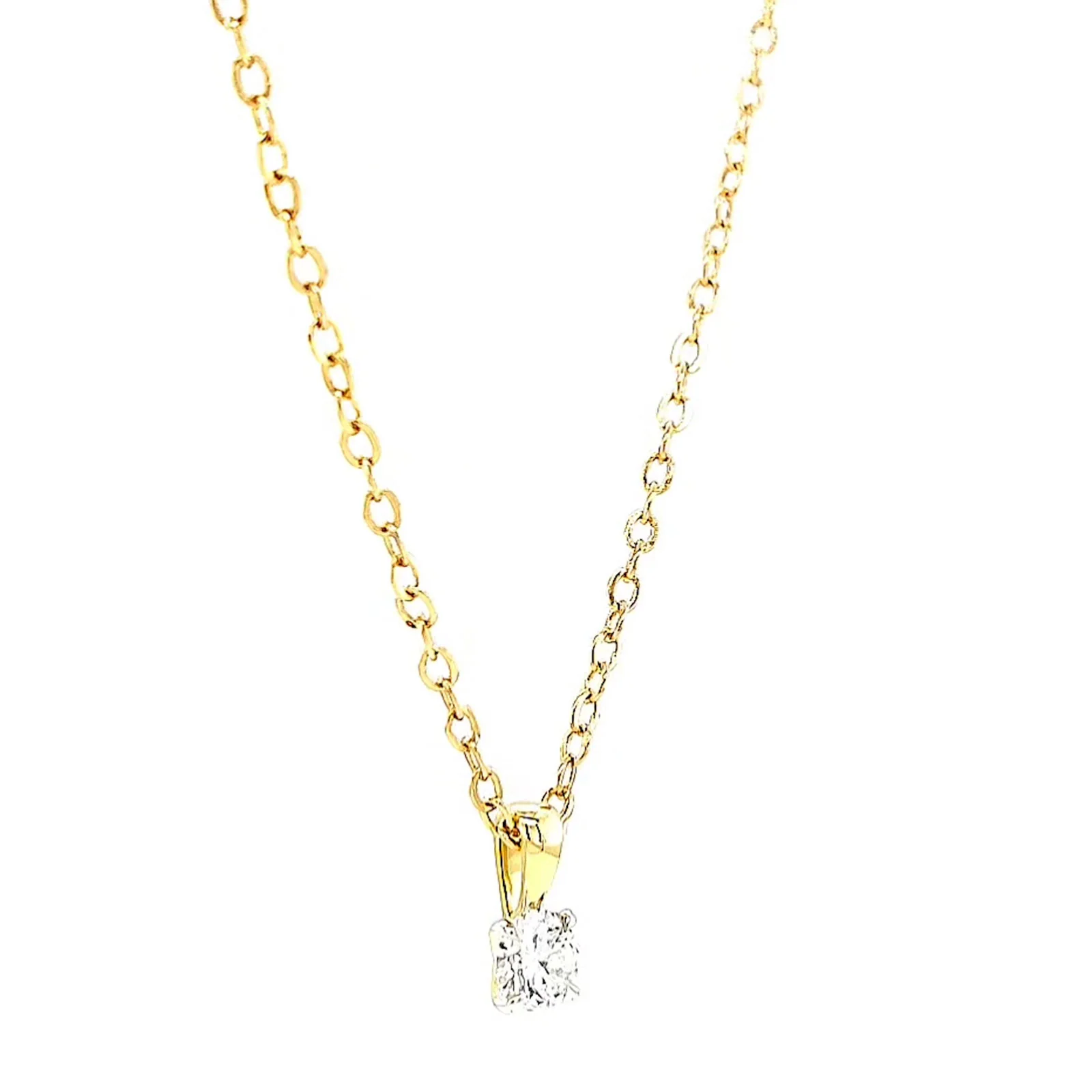 Celebration 9ct Yellow Gold Round Brilliant Cut 1/4 CARAT Lab Grown Diamond Pendant - Image 68