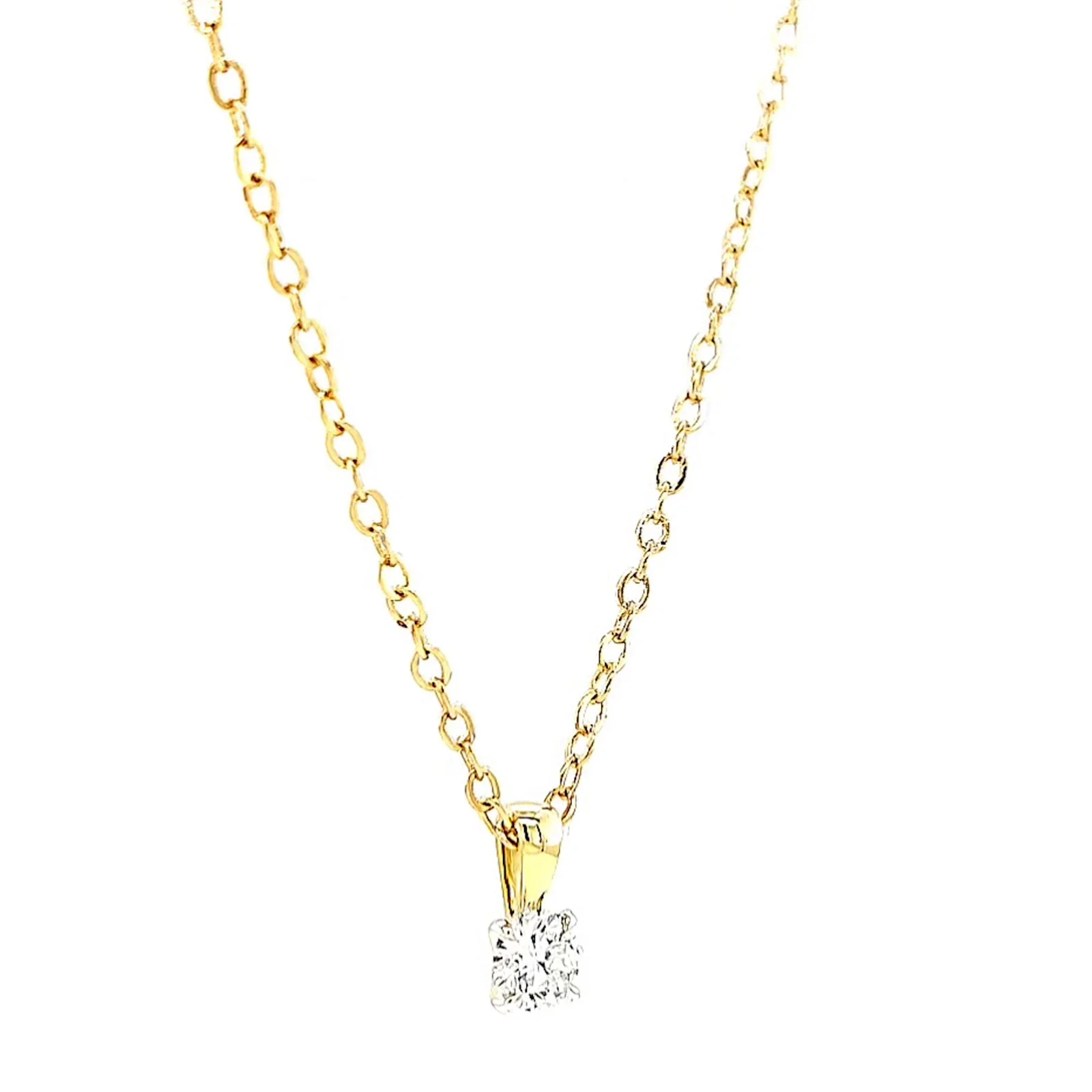 Celebration 9ct Yellow Gold Round Brilliant Cut 1/4 CARAT Lab Grown Diamond Pendant - Image 69