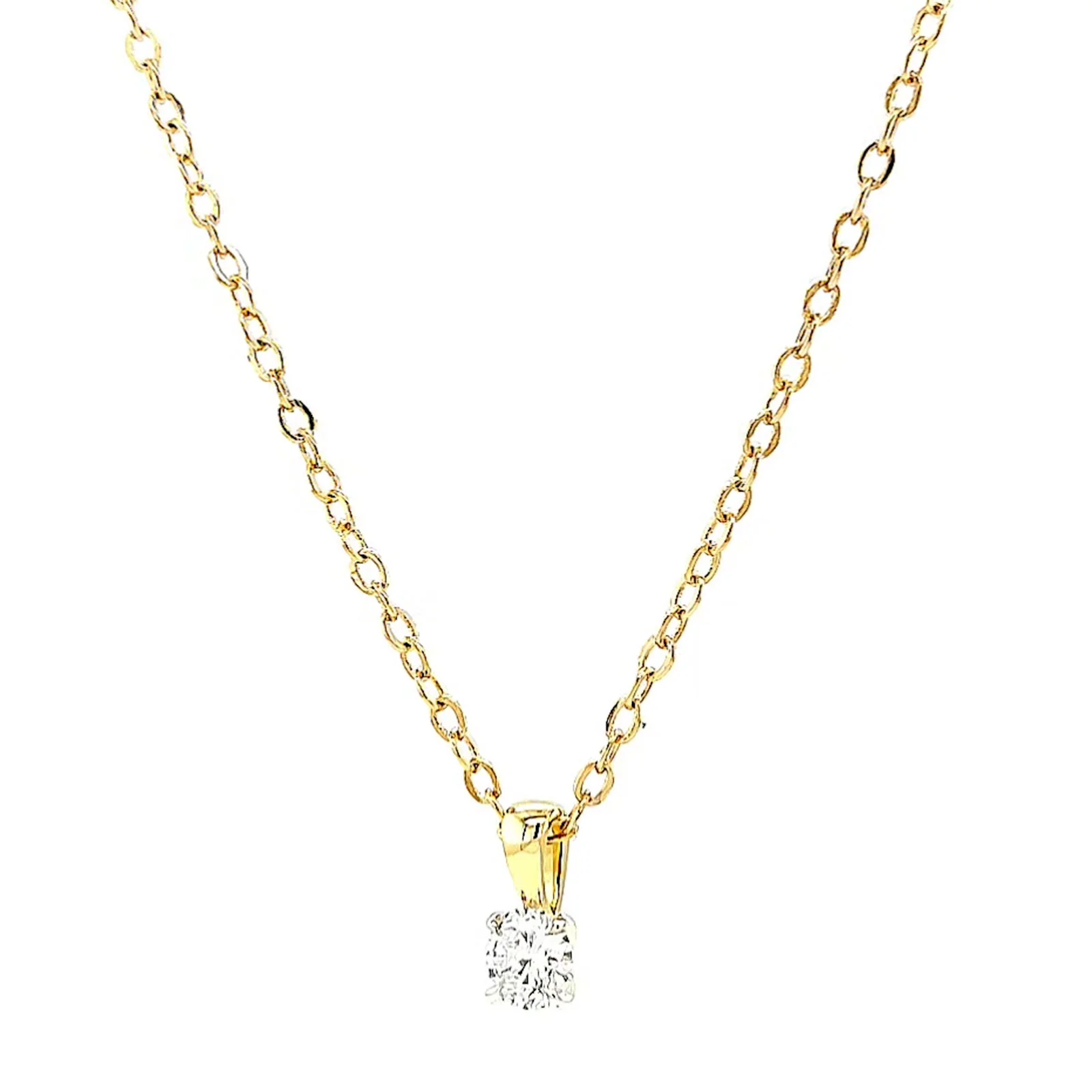 Celebration 9ct Yellow Gold Round Brilliant Cut 1/4 CARAT Lab Grown Diamond Pendant - Image 7
