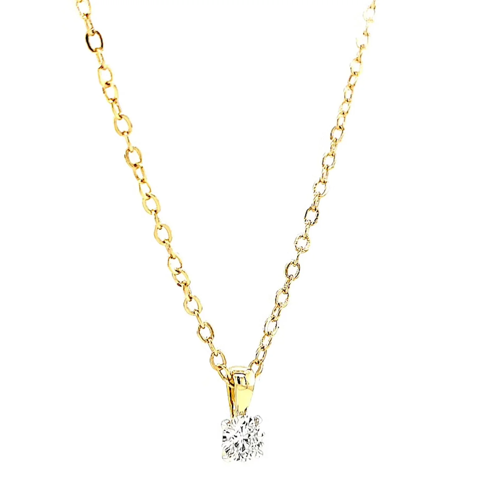 Celebration 9ct Yellow Gold Round Brilliant Cut 1/4 CARAT Lab Grown Diamond Pendant - Image 70