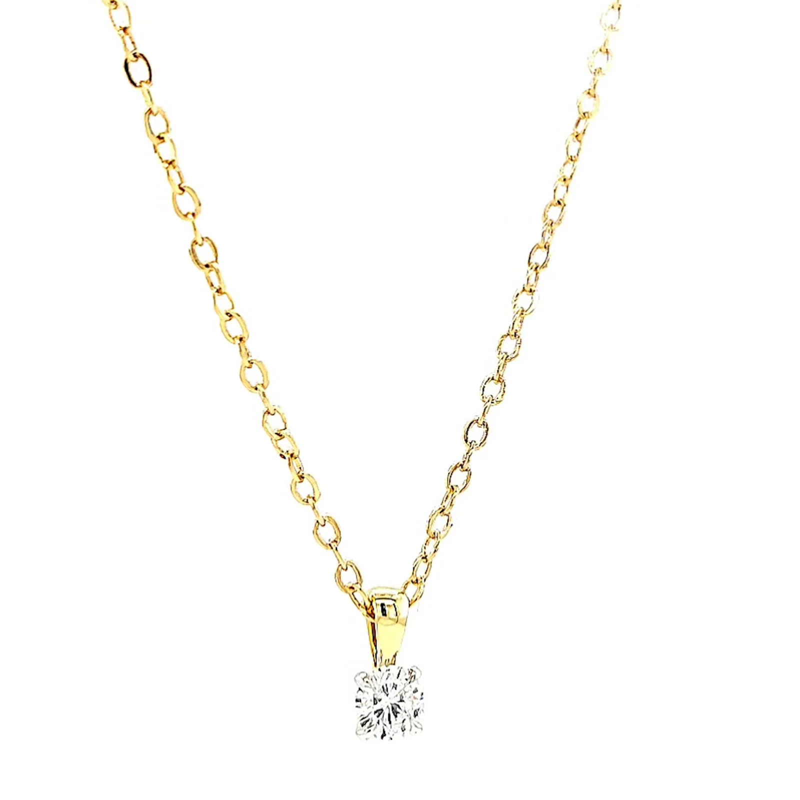 Celebration 9ct Yellow Gold Round Brilliant Cut 1/4 CARAT Lab Grown Diamond Pendant - Image 71
