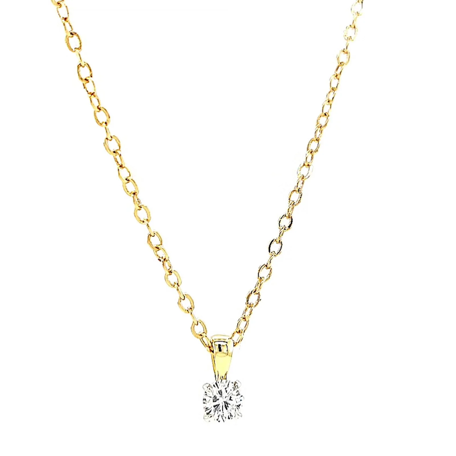 Celebration 9ct Yellow Gold Round Brilliant Cut 1/4 CARAT Lab Grown Diamond Pendant - Image 72