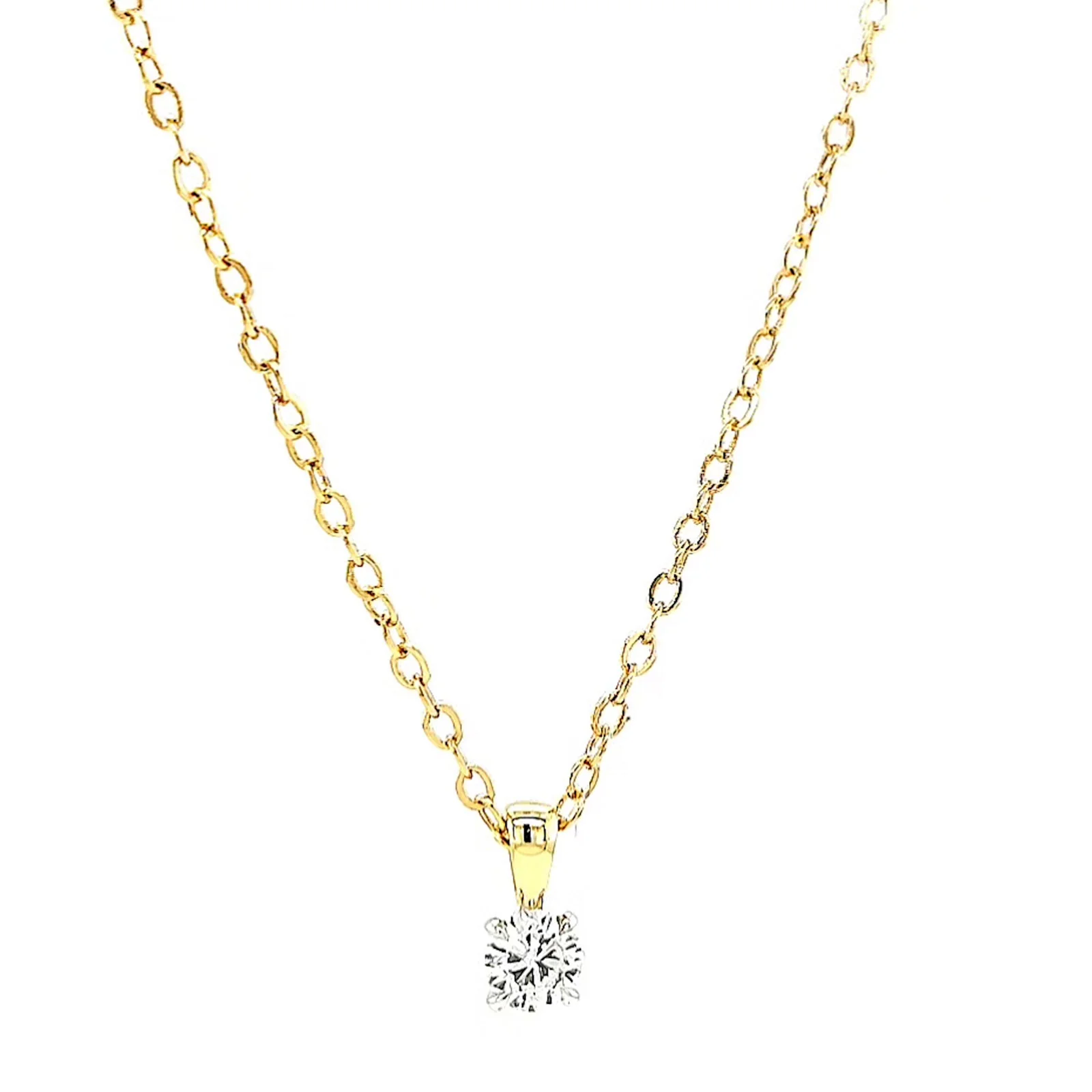 Celebration 9ct Yellow Gold Round Brilliant Cut 1/4 CARAT Lab Grown Diamond Pendant - Image 73