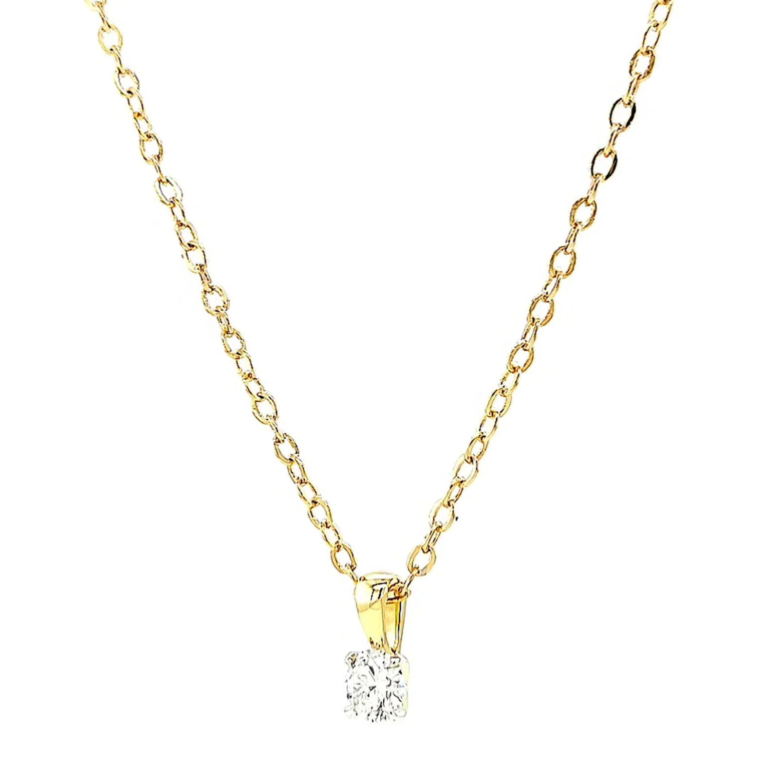 Celebration 9ct Yellow Gold Round Brilliant Cut 1/4 CARAT Lab Grown Diamond Pendant - Image 8