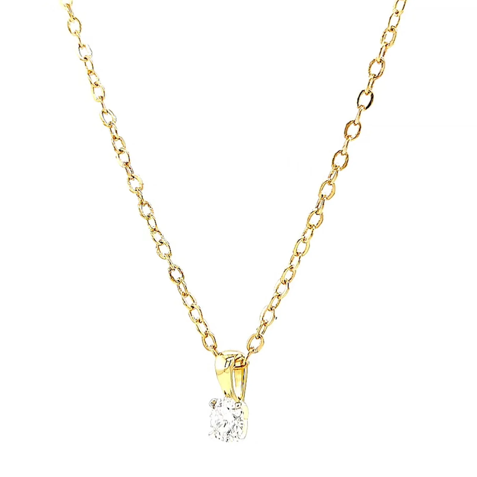 Celebration 9ct Yellow Gold Round Brilliant Cut 1/4 CARAT Lab Grown Diamond Pendant - Image 9