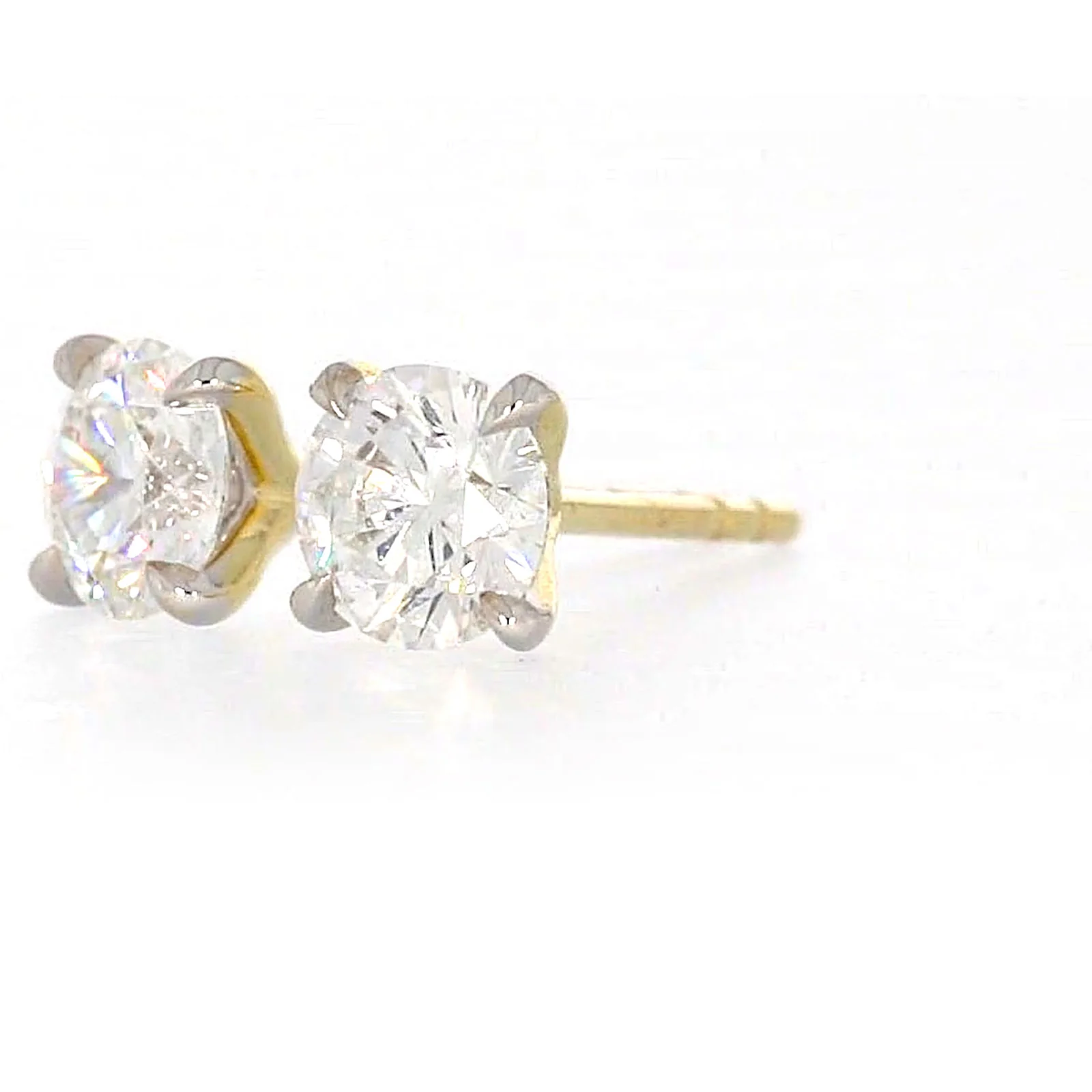 Celebration 9ct Yellow Gold Round Brilliant Cut 1 CARAT tw of Certified Lab Grown Diamonds Stud Earrings - Image 10