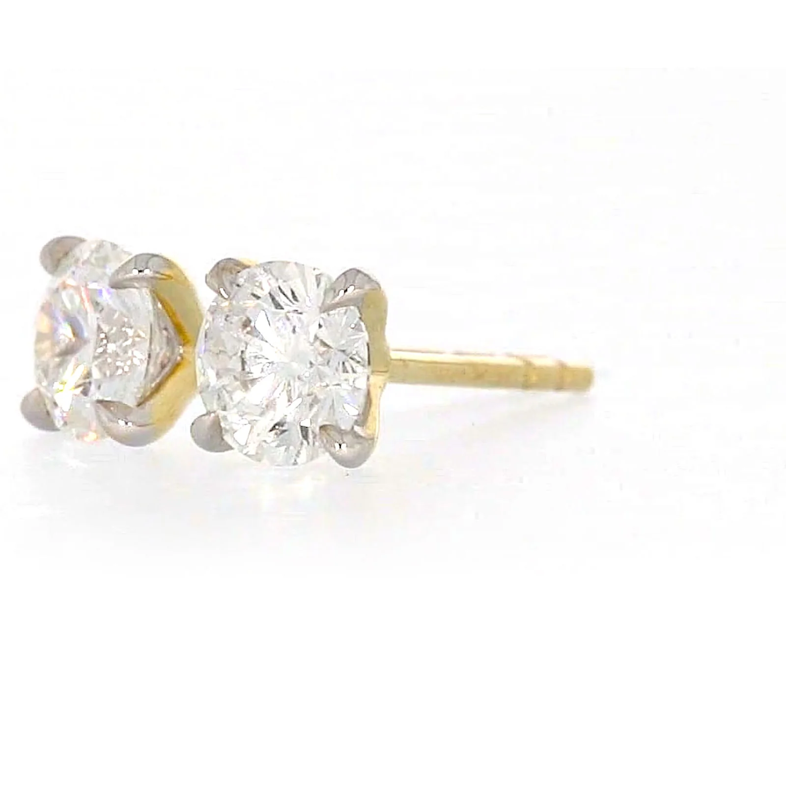 Celebration 9ct Yellow Gold Round Brilliant Cut 1 CARAT tw of Certified Lab Grown Diamonds Stud Earrings - Image 11