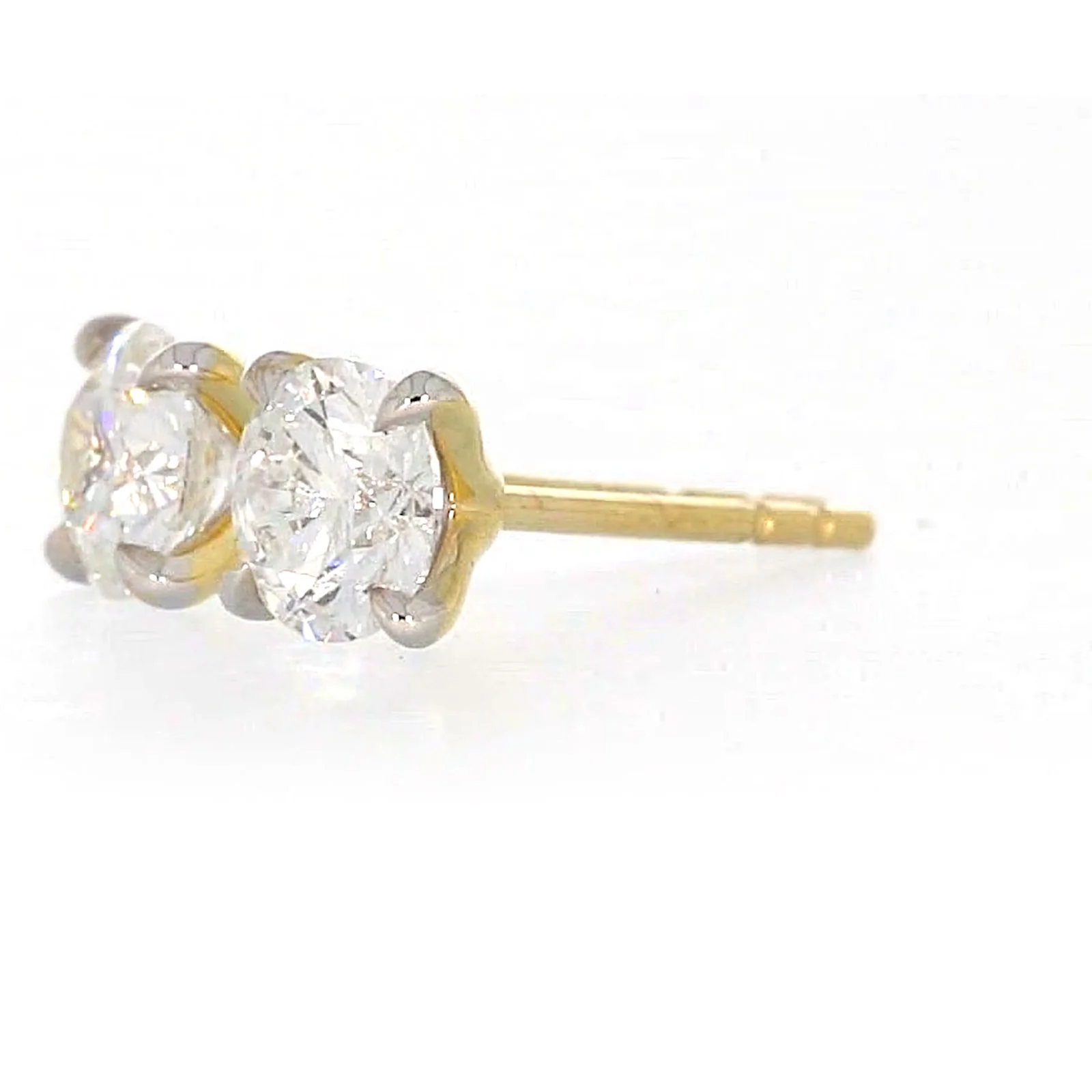 Celebration 9ct Yellow Gold Round Brilliant Cut 1 CARAT tw of Certified Lab Grown Diamonds Stud Earrings - Image 13