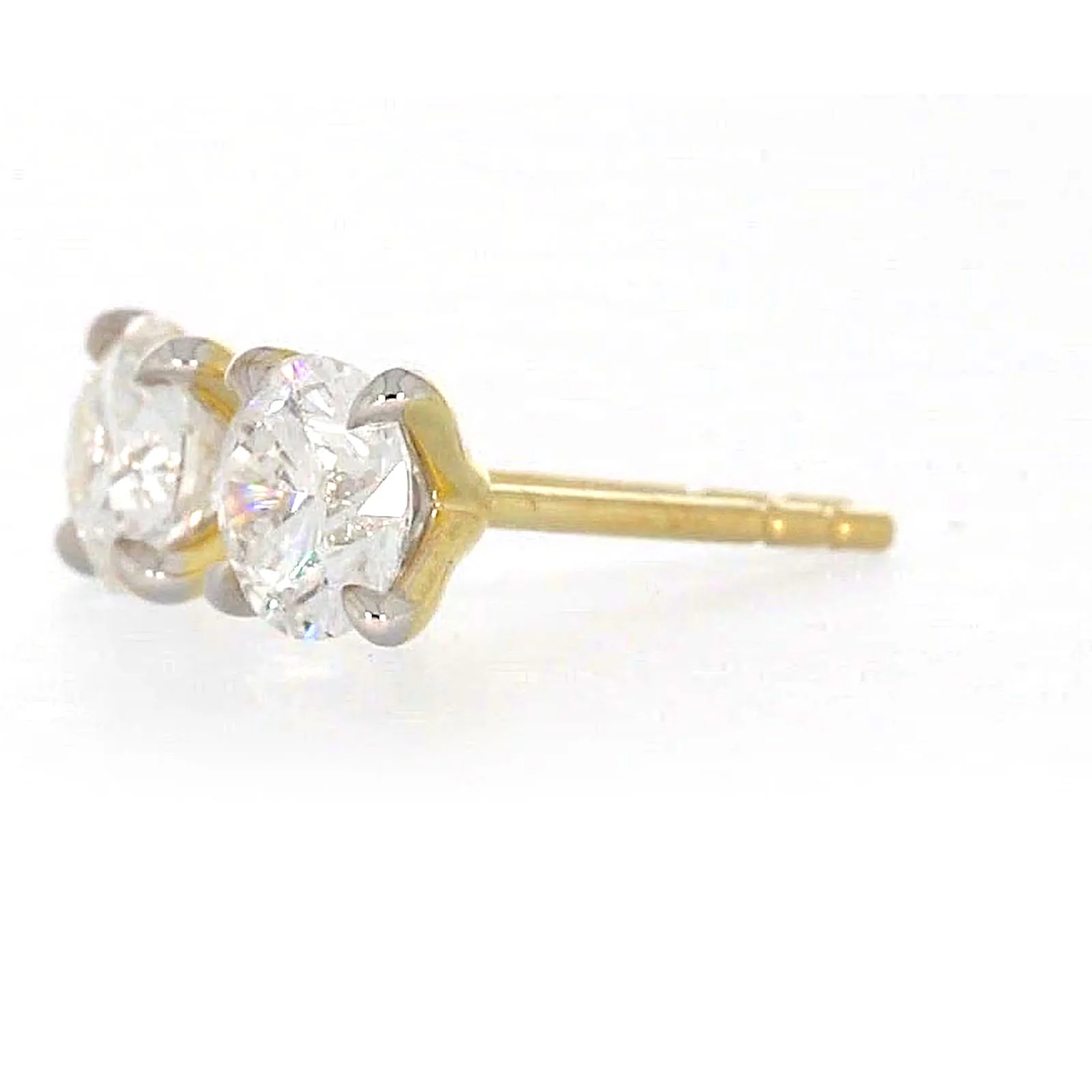 Celebration 9ct Yellow Gold Round Brilliant Cut 1 CARAT tw of Certified Lab Grown Diamonds Stud Earrings - Image 14