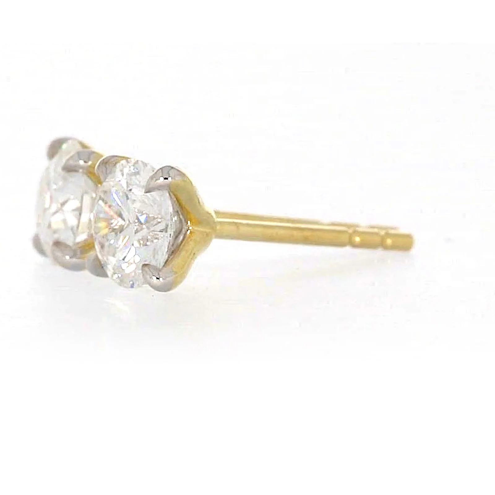Celebration 9ct Yellow Gold Round Brilliant Cut 1 CARAT tw of Certified Lab Grown Diamonds Stud Earrings - Image 15