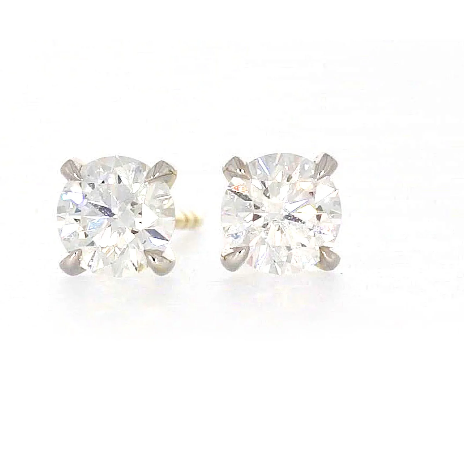 Celebration 9ct Yellow Gold Round Brilliant Cut 1 CARAT tw of Certified Lab Grown Diamonds Stud Earrings - Image 2