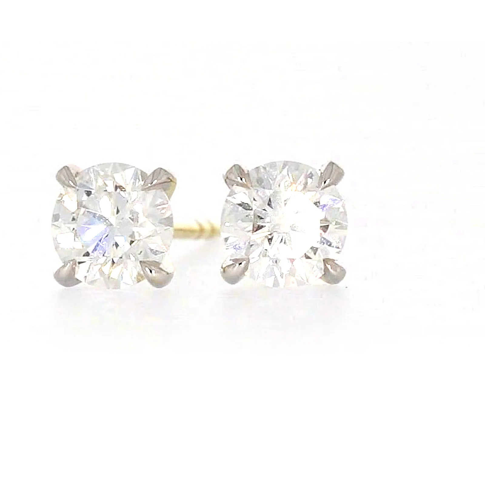 Celebration 9ct Yellow Gold Round Brilliant Cut 1 CARAT tw of Certified Lab Grown Diamonds Stud Earrings - Image 3