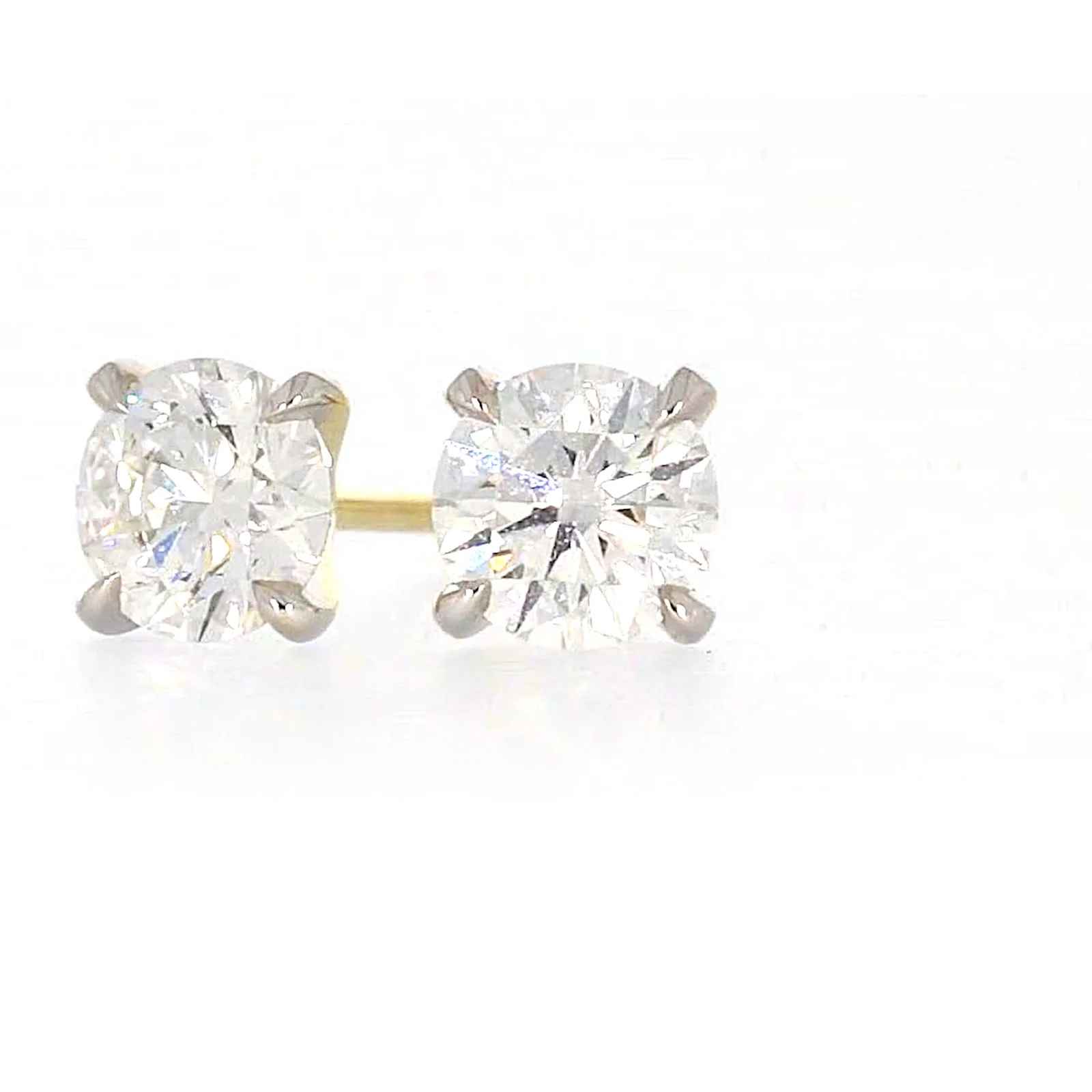 Celebration 9ct Yellow Gold Round Brilliant Cut 1 CARAT tw of Certified Lab Grown Diamonds Stud Earrings - Image 5