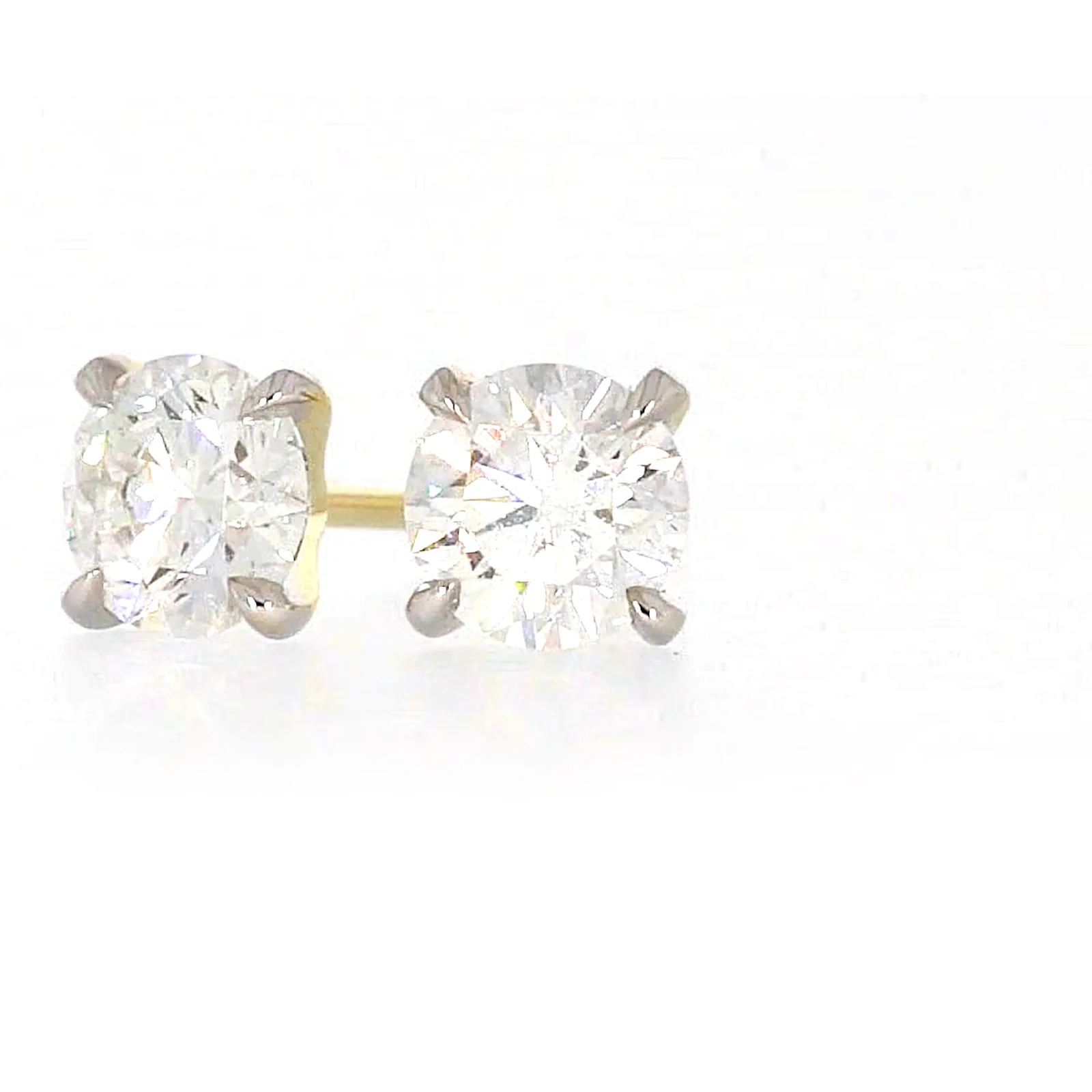 Celebration 9ct Yellow Gold Round Brilliant Cut 1 CARAT tw of Certified Lab Grown Diamonds Stud Earrings - Image 6