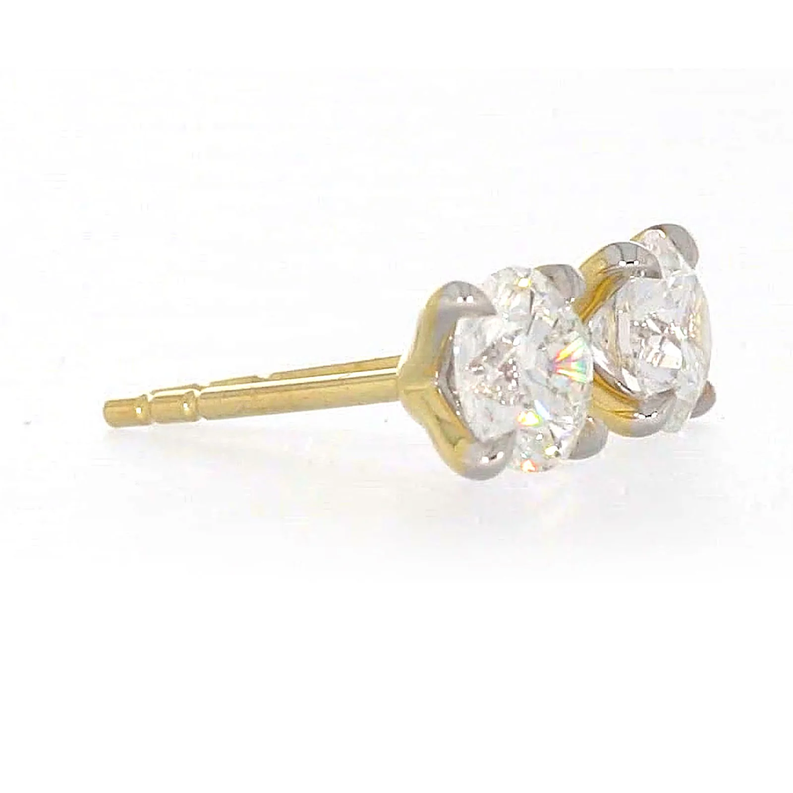 Celebration 9ct Yellow Gold Round Brilliant Cut 1 CARAT tw of Certified Lab Grown Diamonds Stud Earrings - Image 62