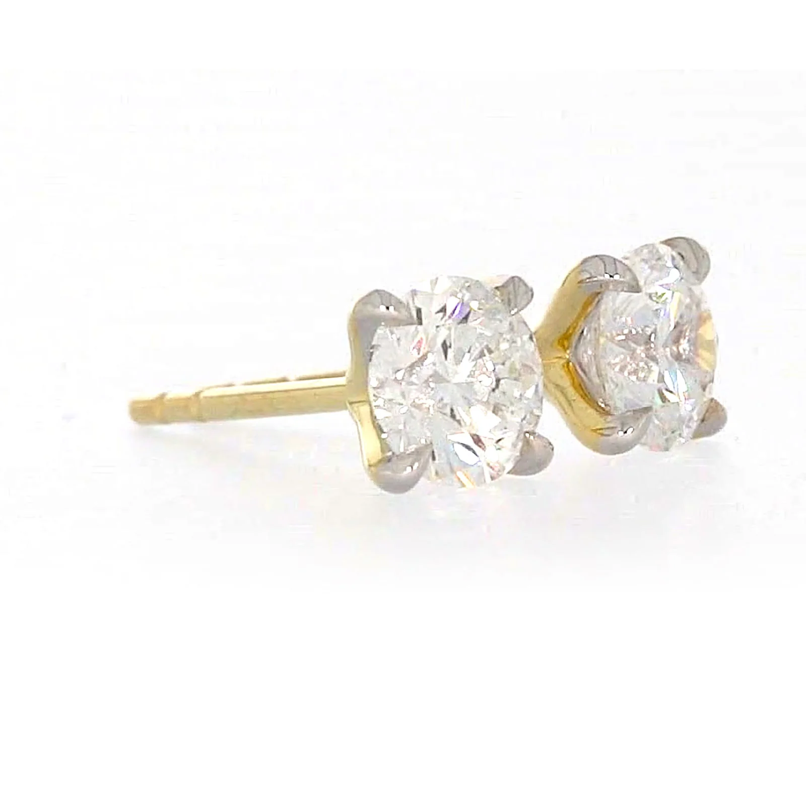 Celebration 9ct Yellow Gold Round Brilliant Cut 1 CARAT tw of Certified Lab Grown Diamonds Stud Earrings - Image 65