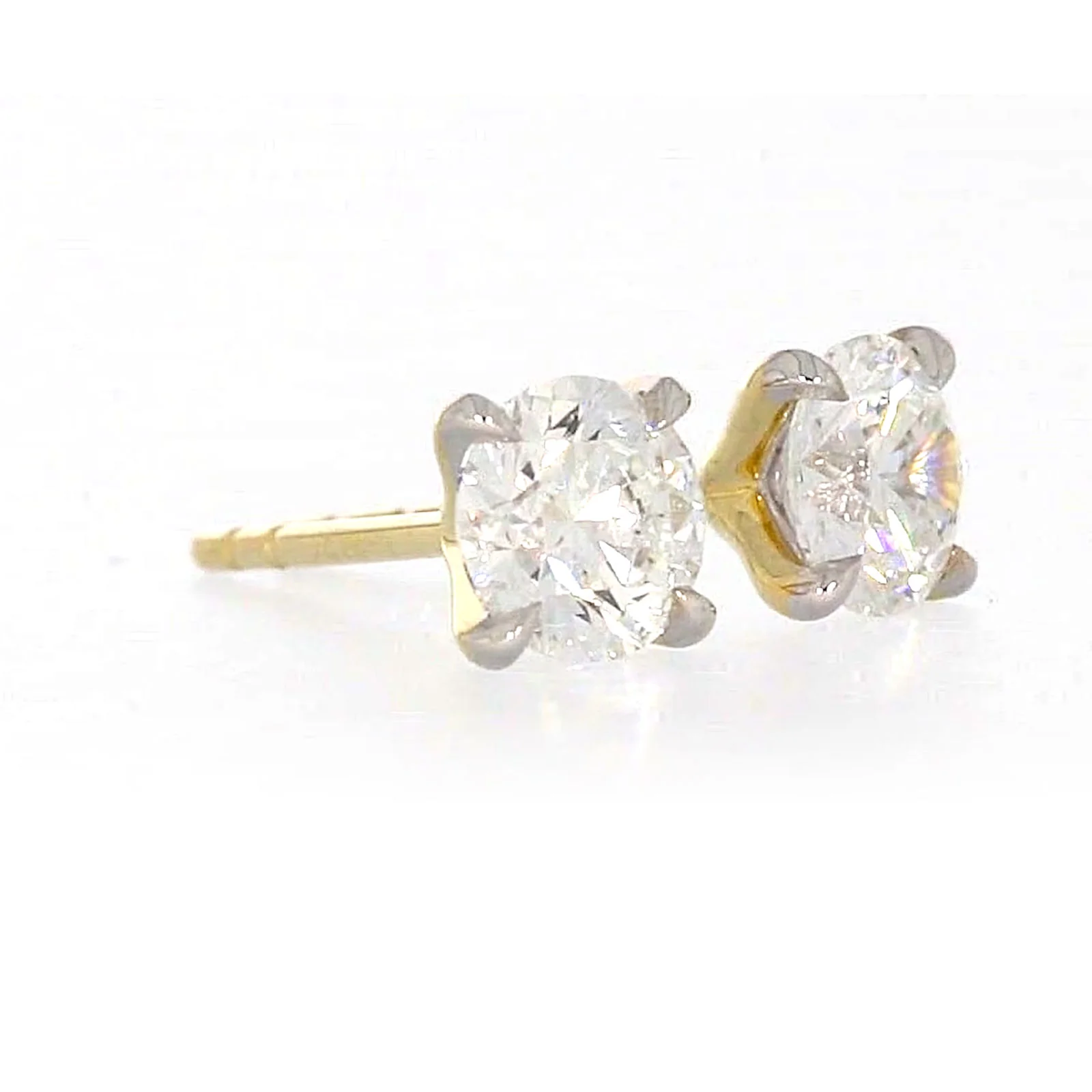 Celebration 9ct Yellow Gold Round Brilliant Cut 1 CARAT tw of Certified Lab Grown Diamonds Stud Earrings - Image 66