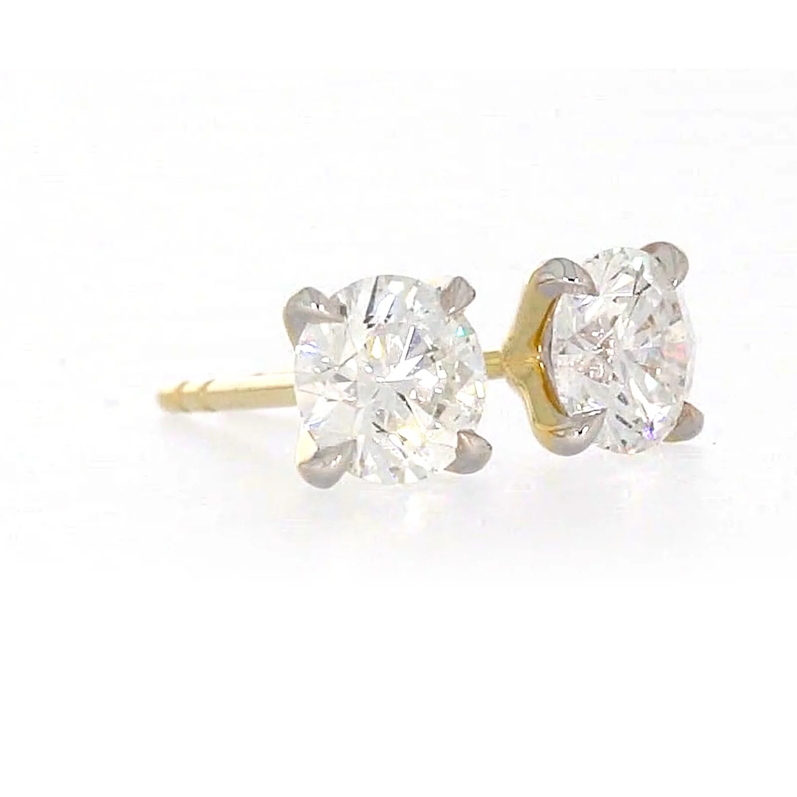 Celebration 9ct Yellow Gold Round Brilliant Cut 1 CARAT tw of Certified Lab Grown Diamonds Stud Earrings - Image 67