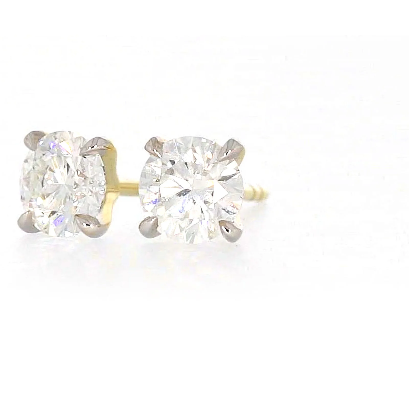 Celebration 9ct Yellow Gold Round Brilliant Cut 1 CARAT tw of Certified Lab Grown Diamonds Stud Earrings - Image 7