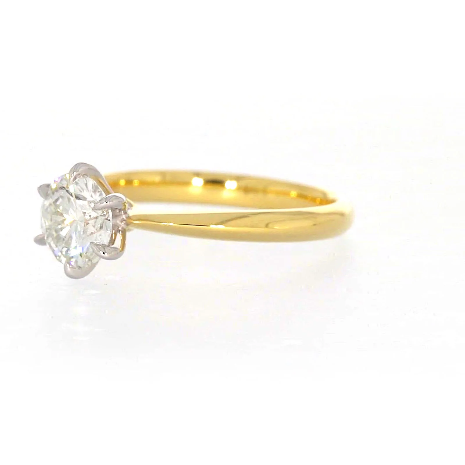 Celebration 18ct Yellow Gold Round Brilliant Cut 1 Carat tw of Certified Lab Grown Diamonds Ring - Image 10