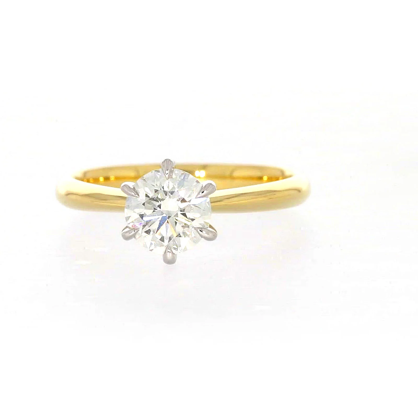 Celebration 18ct Yellow Gold Round Brilliant Cut 1 Carat tw of Certified Lab Grown Diamonds Ring - Image 2
