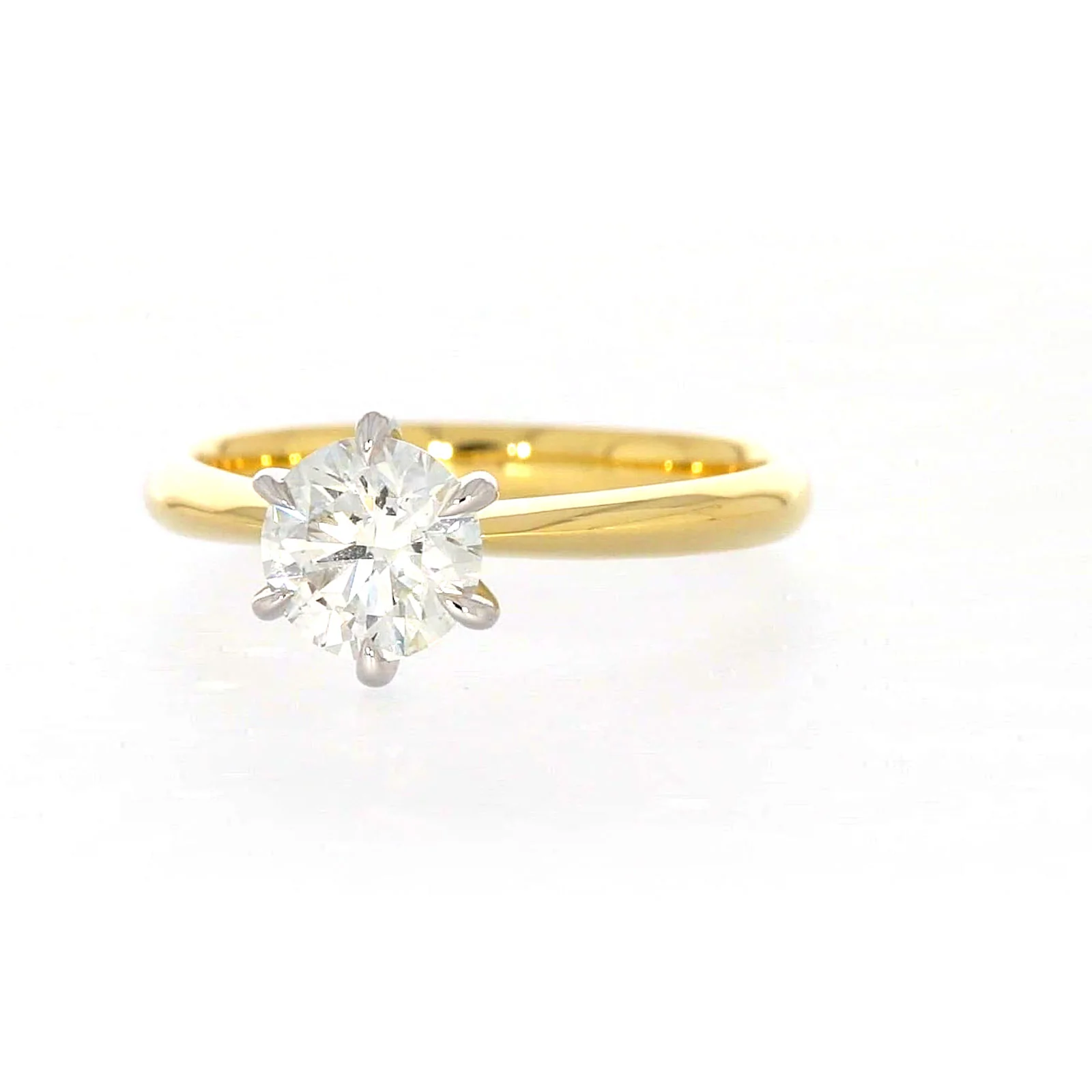 Celebration 18ct Yellow Gold Round Brilliant Cut 1 Carat tw of Certified Lab Grown Diamonds Ring - Image 4