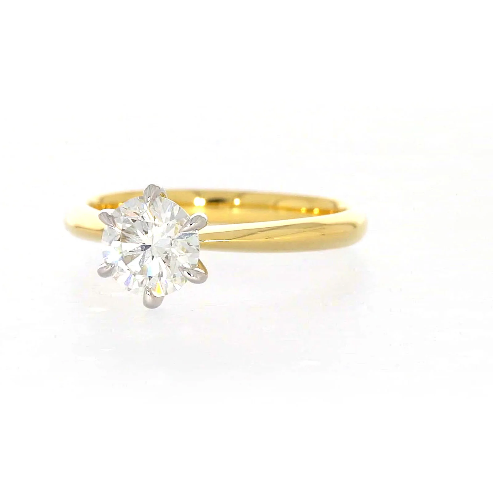 Celebration 18ct Yellow Gold Round Brilliant Cut 1 Carat tw of Certified Lab Grown Diamonds Ring - Image 5