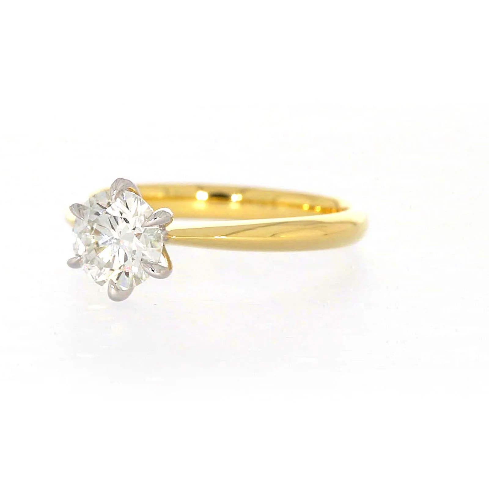 Celebration 18ct Yellow Gold Round Brilliant Cut 1 Carat tw of Certified Lab Grown Diamonds Ring - Image 7