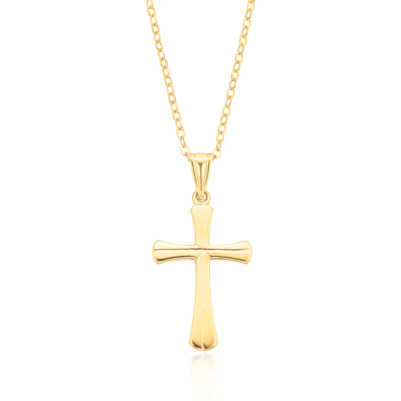 9ct Yellow Gold Diacut Cross Pendant