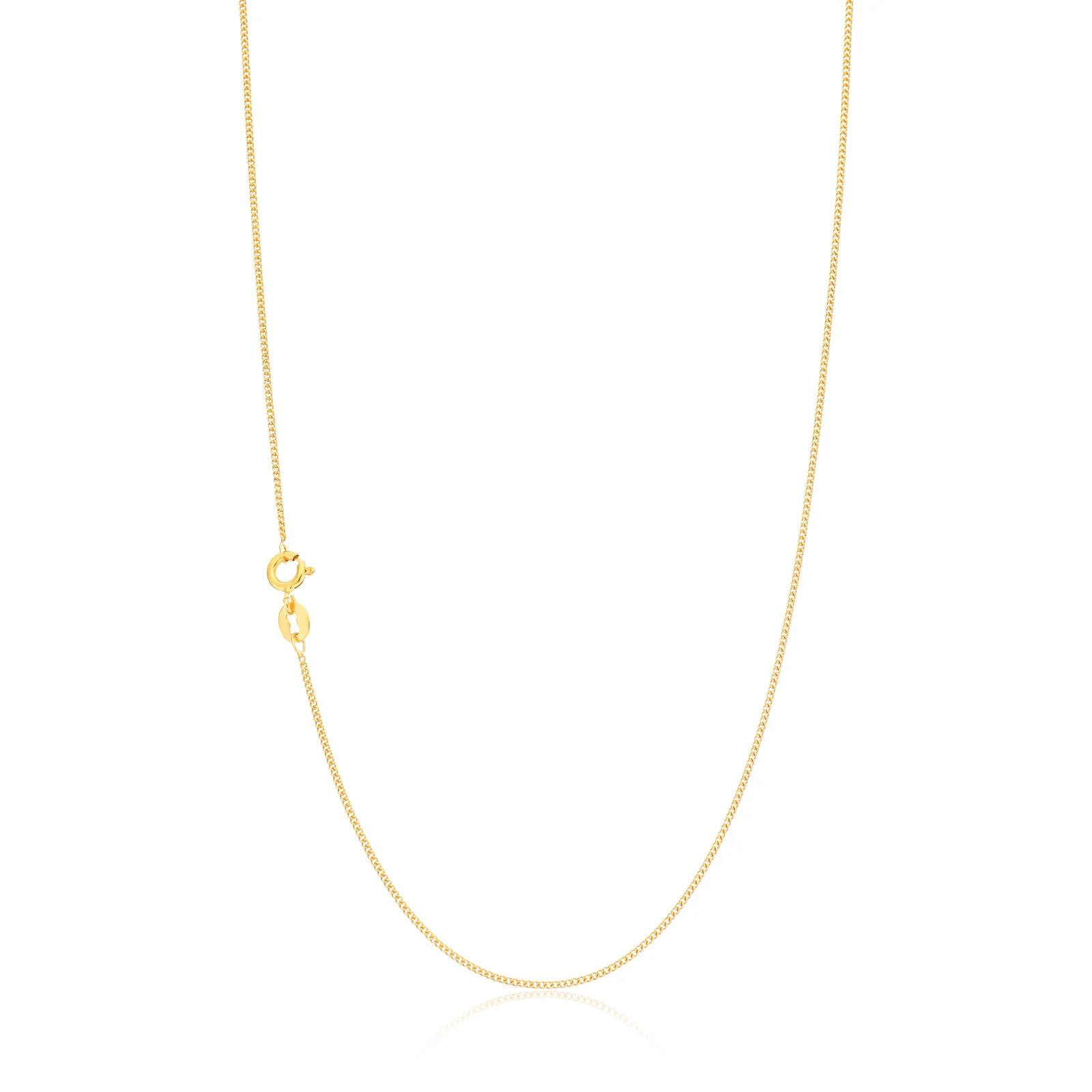 9ct Yellow Gold Silver Filled 50cm 30 Gauge Curb Chain