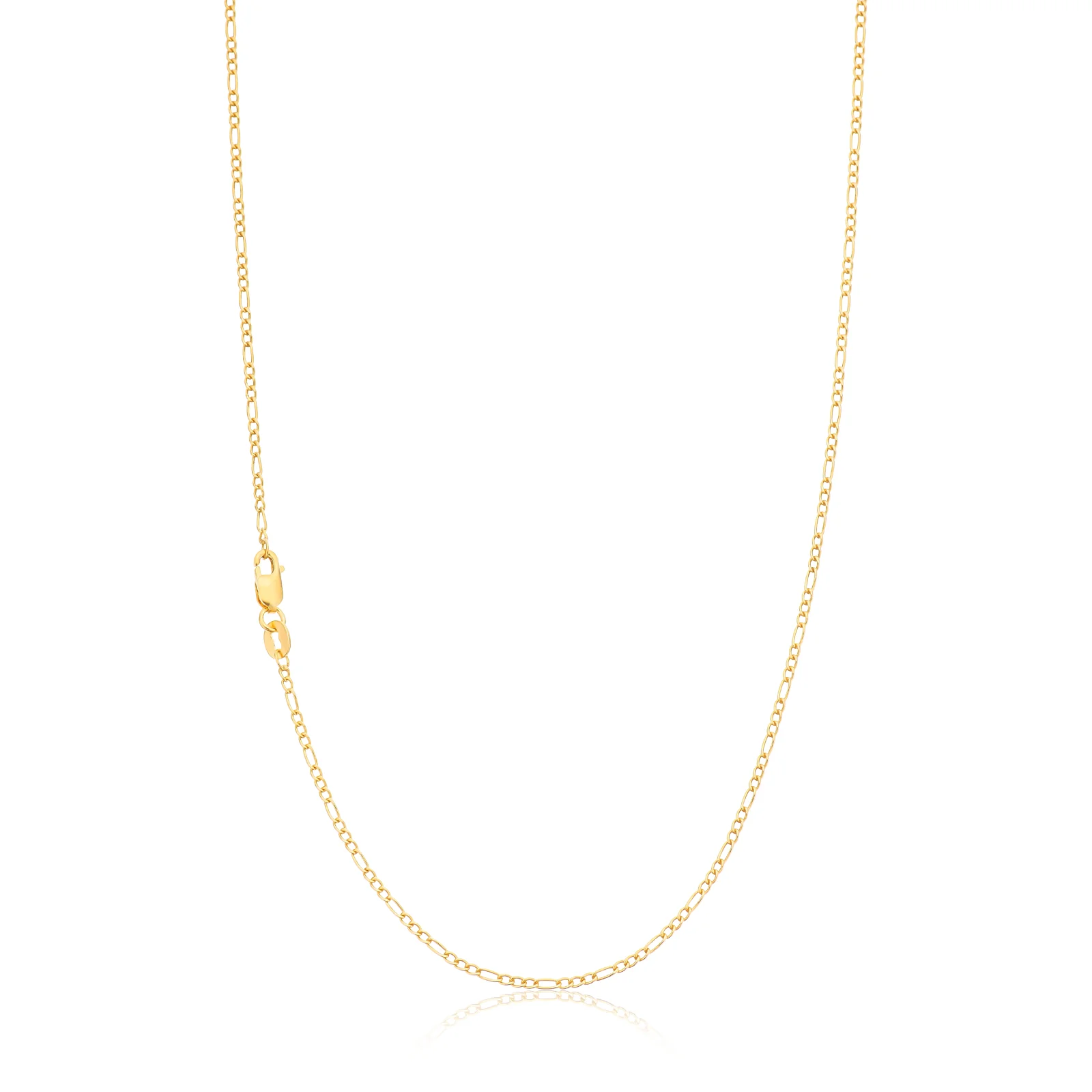 9ct Yellow Gold Silver Filled 50cm 1:3 Figaro Chain