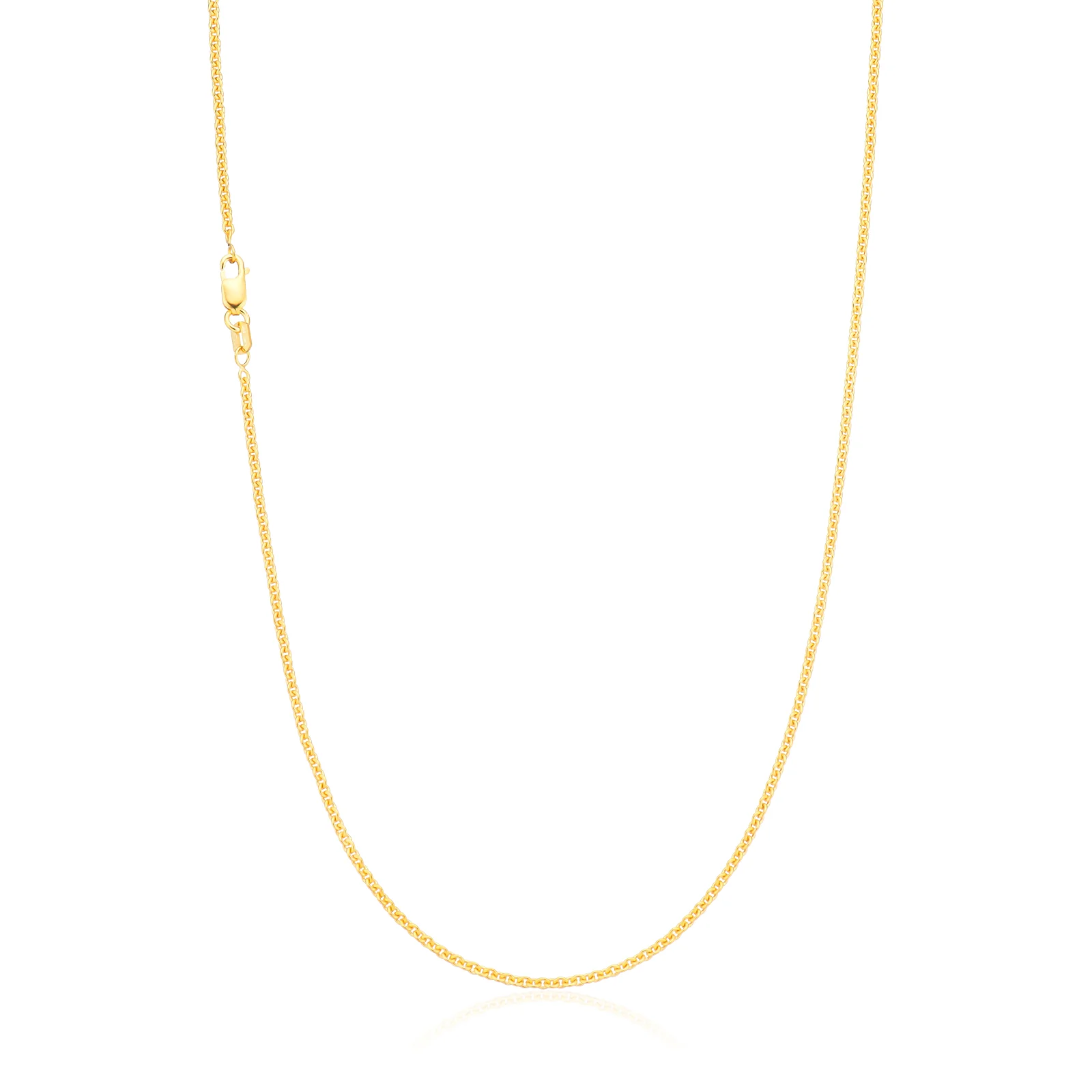 9ct Yellow Gold Silver Filled 45cm Cable Chain