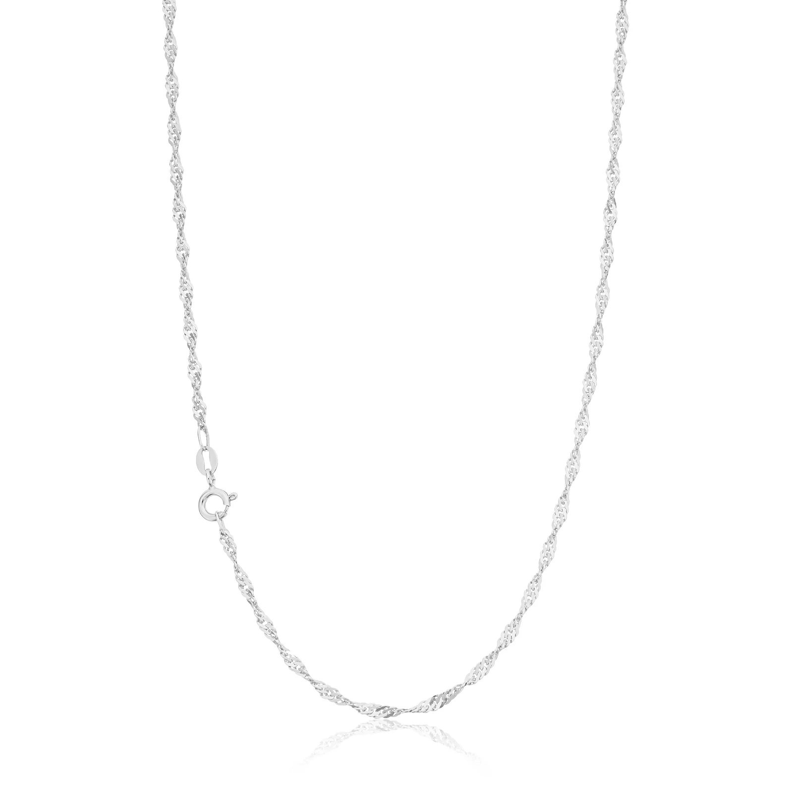 9ct White Gold 40cm Singapore 40 Gauge Chain
