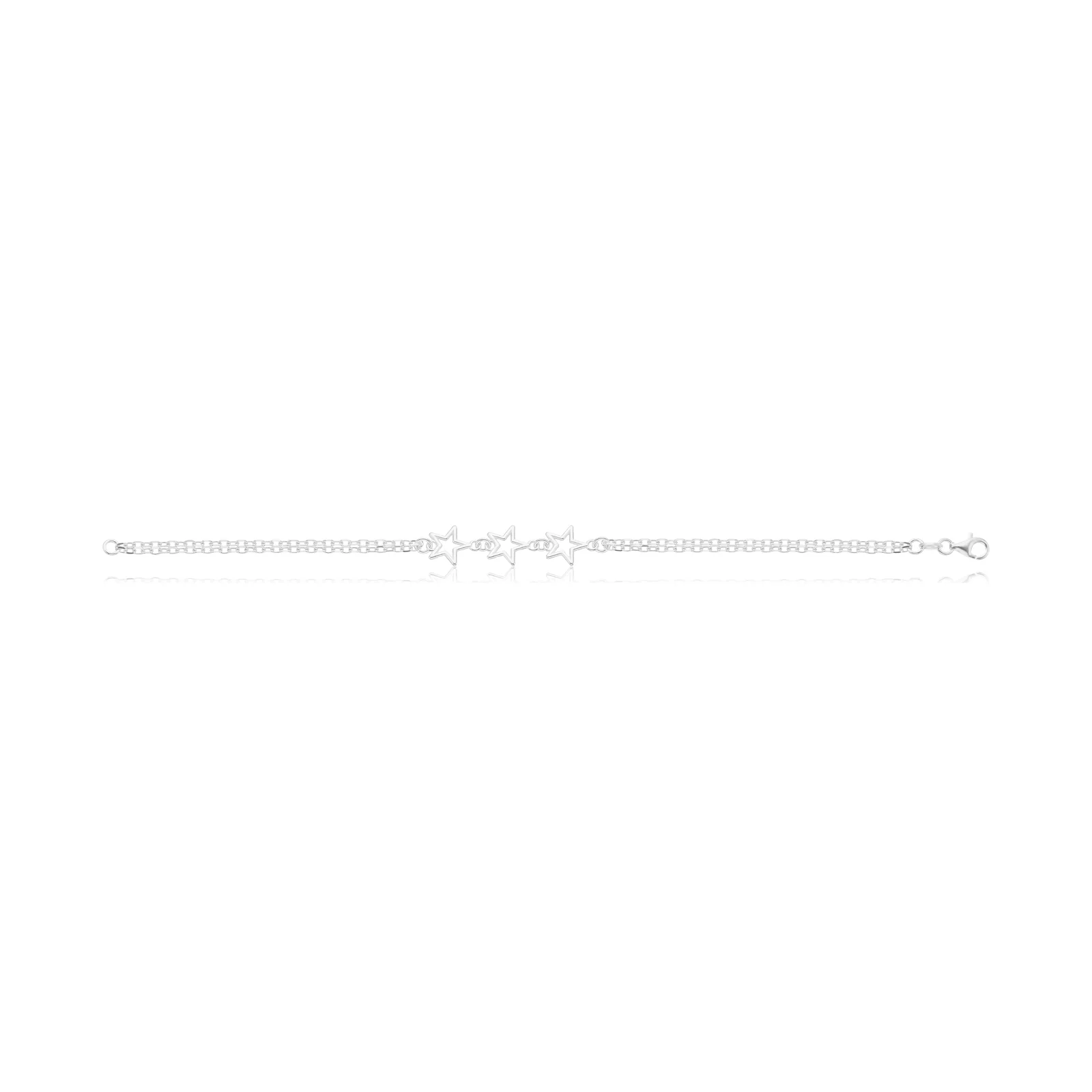 Sterling Silver 19cm Star Bracelet - Image 2