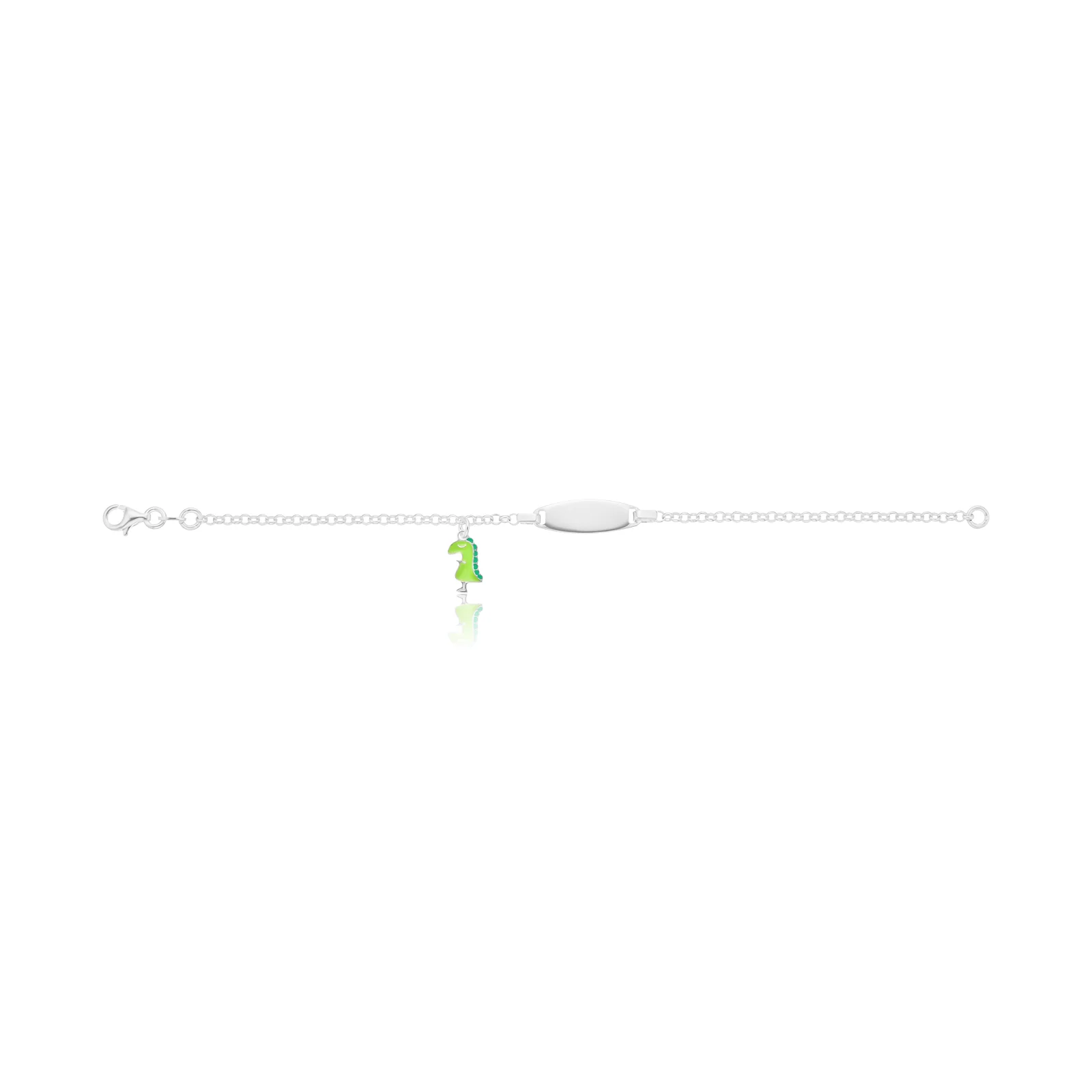 Sterling Silver 16cm Dinosaur Enamel Children's Bracelet - Image 2