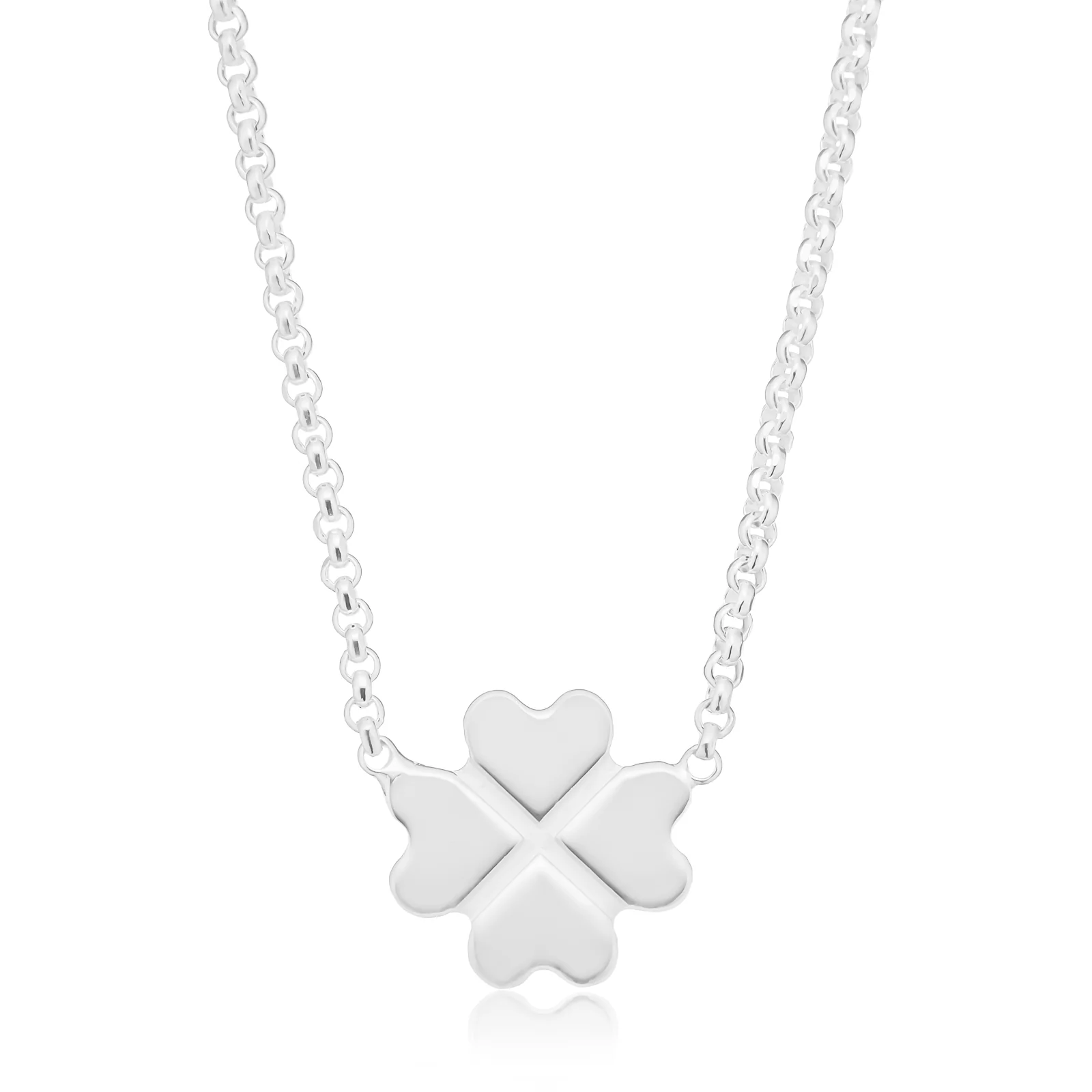 Sterling Silver 45 cm Clover Enamel Necklace