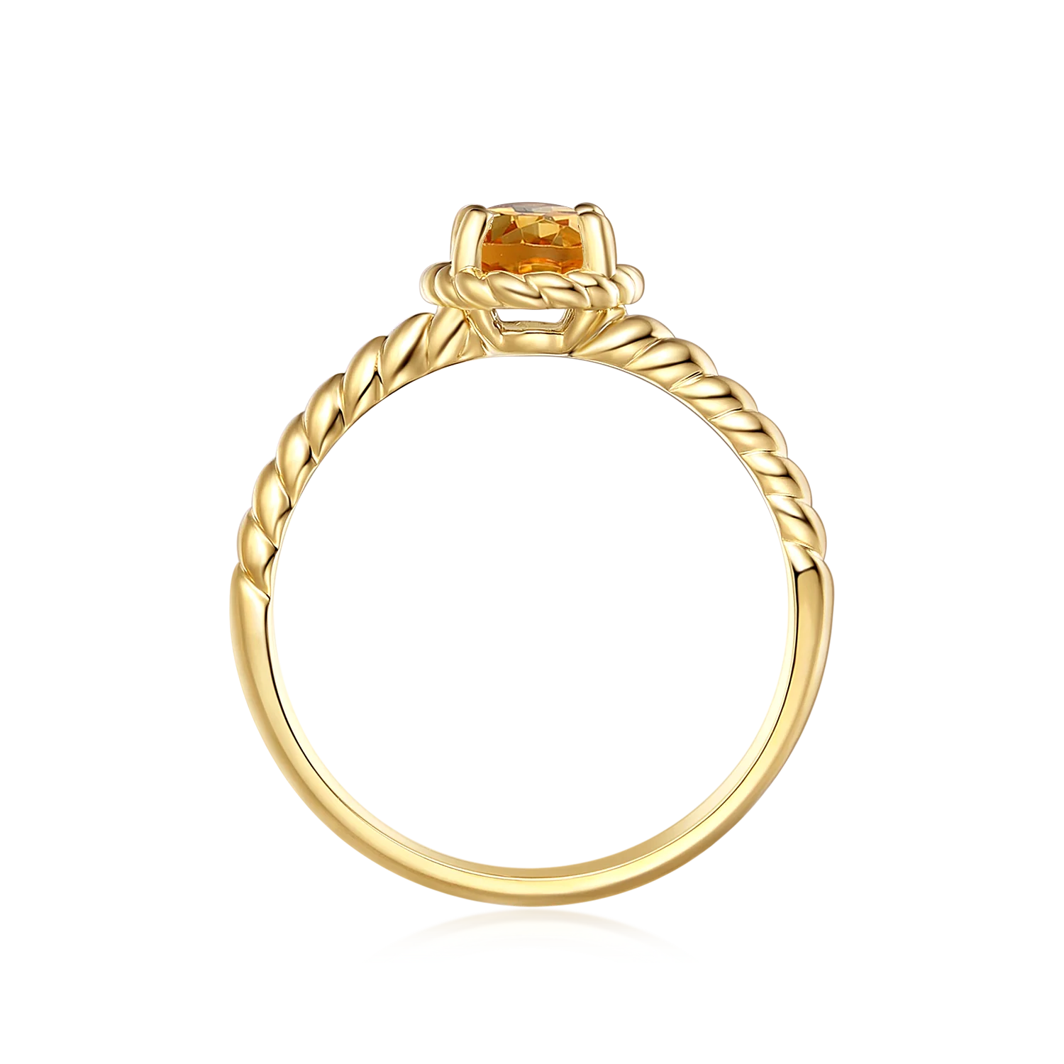 9ct Yellow Gold Oval Cut 7x5mm Citrine November Ring - Image 4