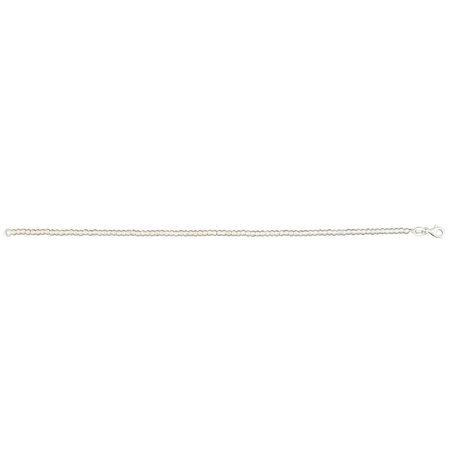 Sterling Silver 19cm Diamond Cut Ball Bracelet - Image 2