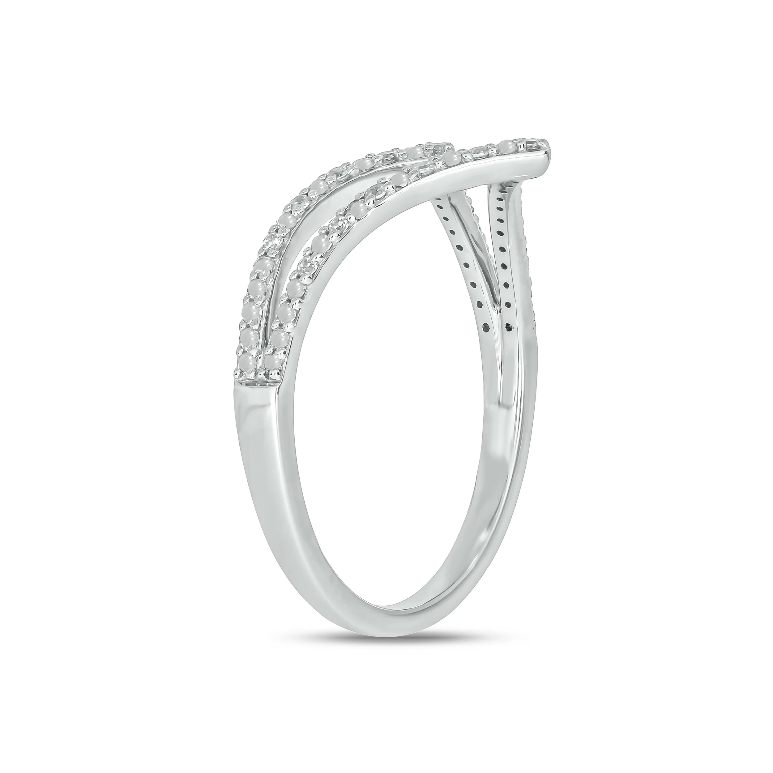 Sterling Silver Round Brilliant Cut 0.10 Carat tw Ring - Image 2