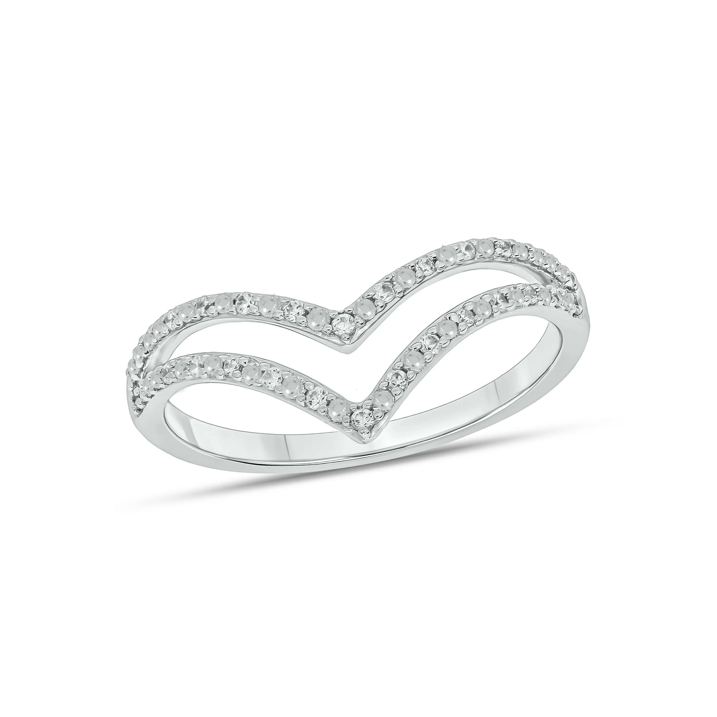 Sterling Silver Round Brilliant Cut 0.10 Carat tw Ring - Image 3