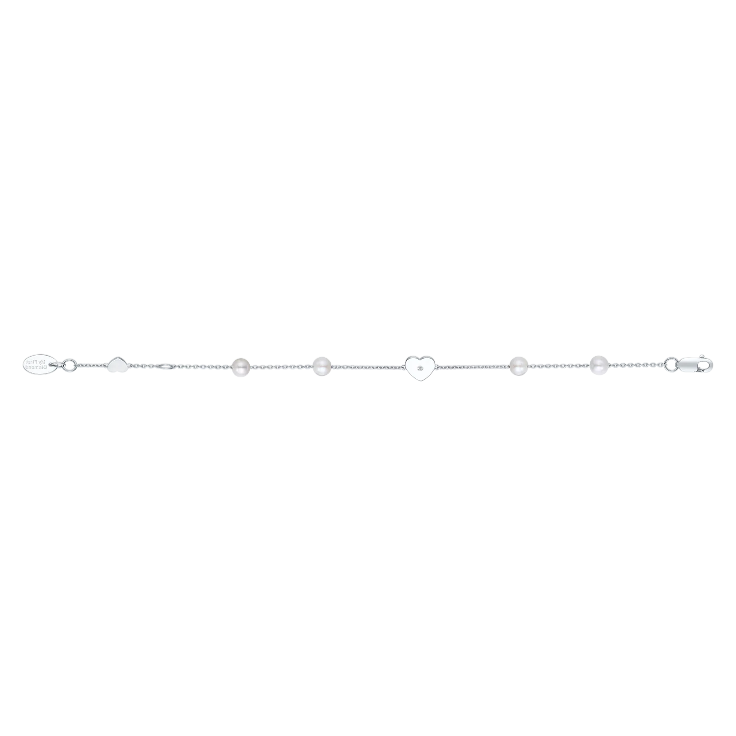 Sterling Silver Round 14.5-16cm White Cultured Fresh Water Pearl Diamond Set - Image 2